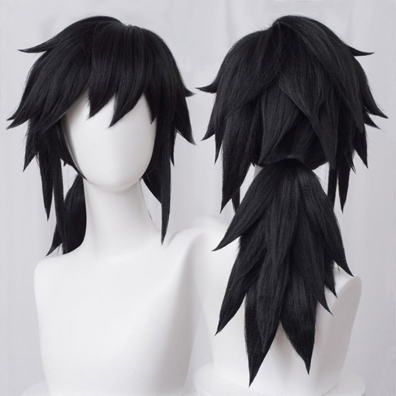 コスプレ耐熱ウィッグ ブラック 一つ結び ふかしボリューム毛質 ロング