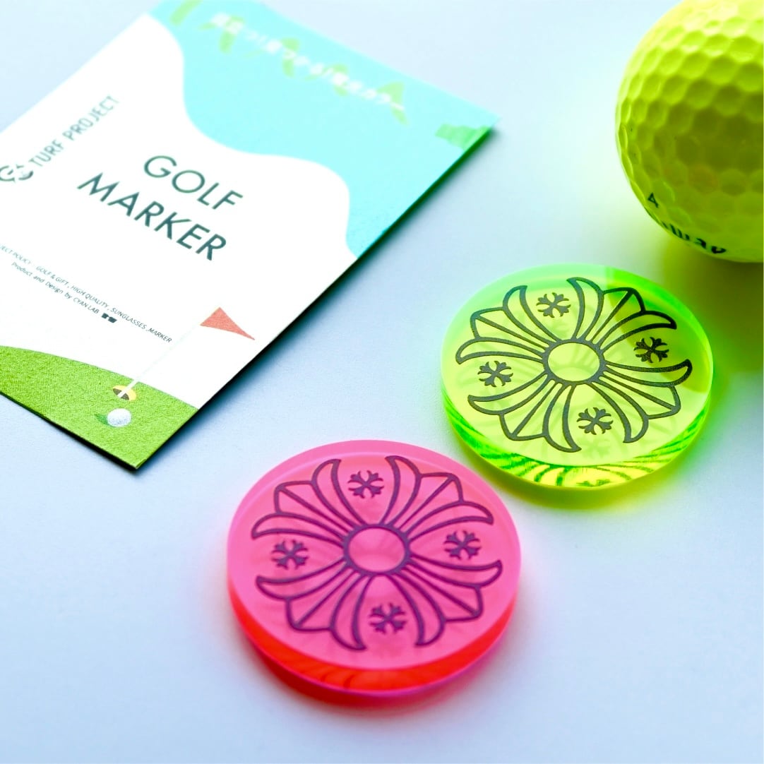 TURF PROJECT 蛍光ゴルフマーカー［クロス］2色セット | TURF PROJECT