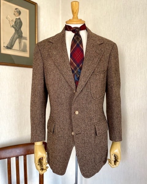 1980年代 米国製 ビンテージ ポロラルフローレン ヘリンボーンツイード