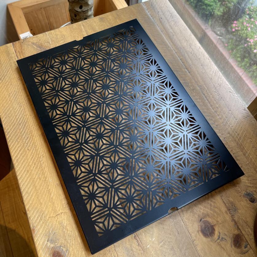 IGT 天板 ワンユニット ブラックアイアン【 麻の葉 】アイアングリル