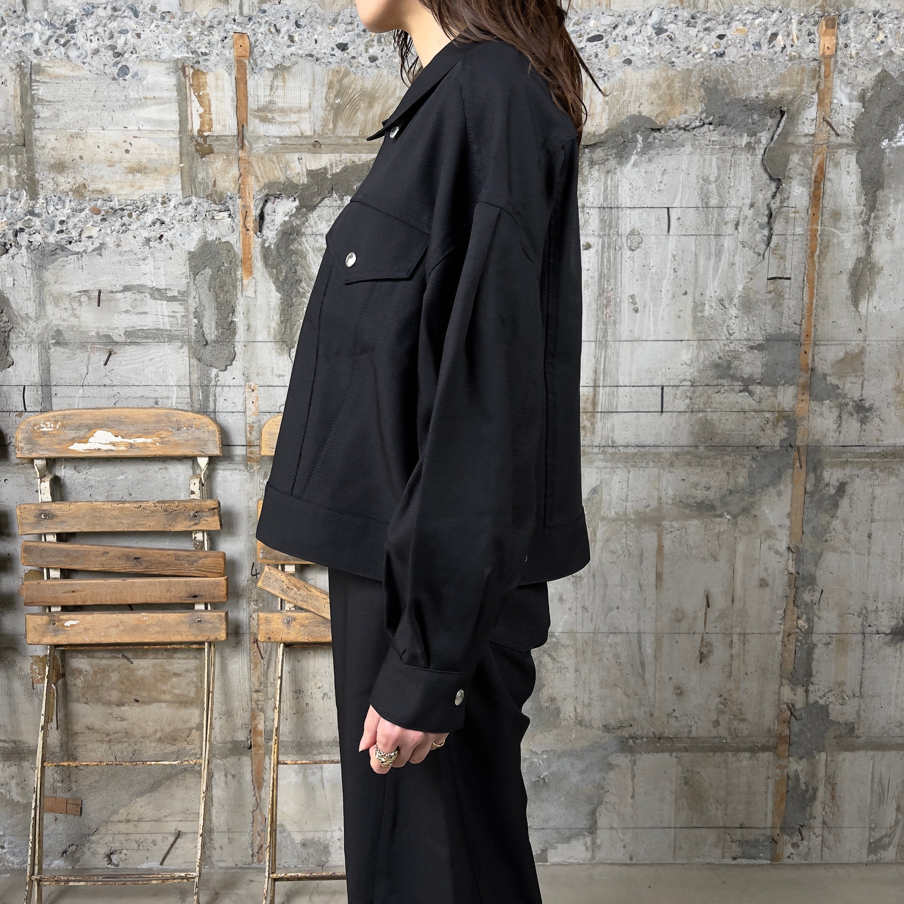 HYKE【ハイク】OXFORD BALLOON SLEEVE JACKET/ TYPE3 (17501