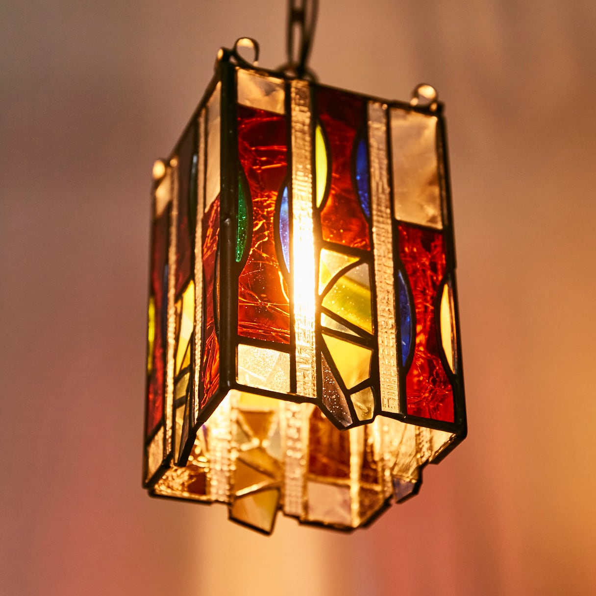 ペンダントライト 昭和レトロガラス x アンティークガラス [組