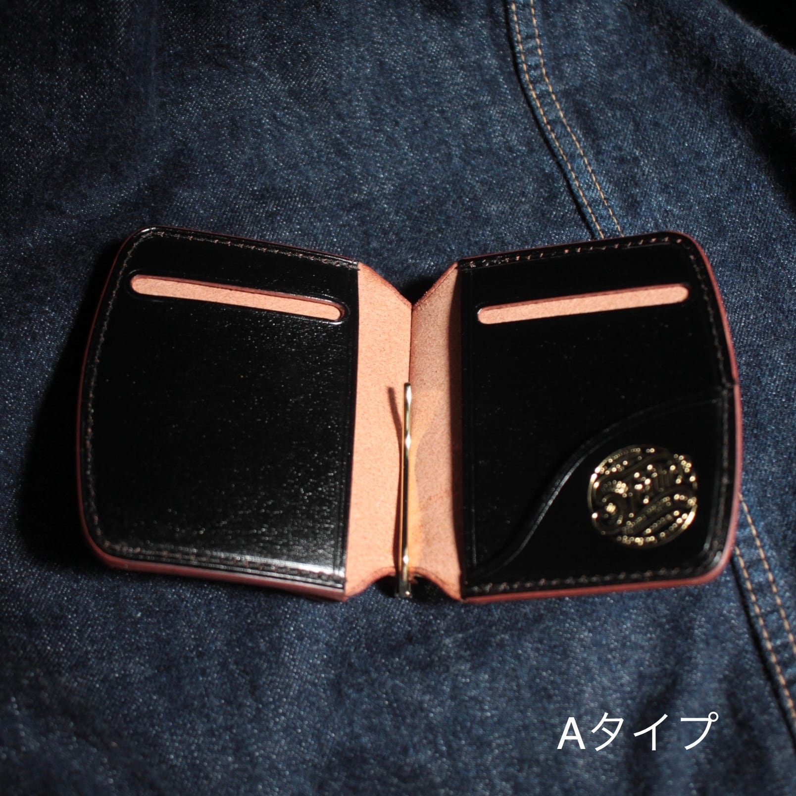 マネークリップ(ブラック/ドラーロ,ワルピエ社) | 6T leatherworks