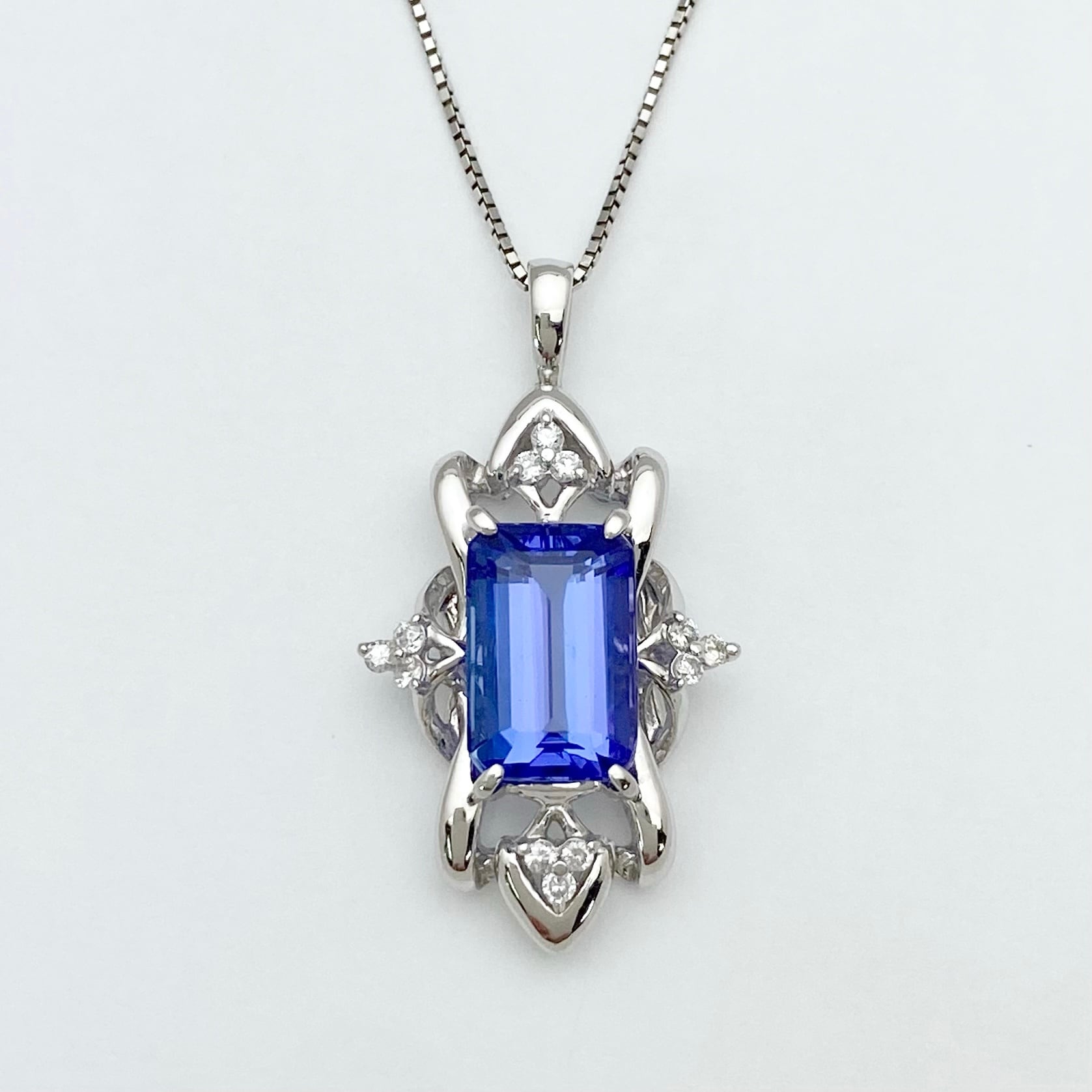 Pt タンザナイトダイヤモンドネックレス 3.44ct | ジュエリー