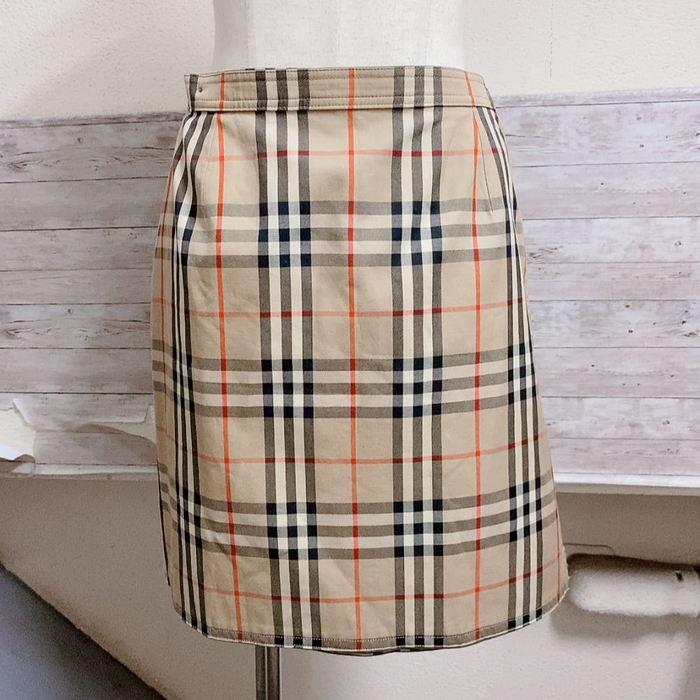 バーバリー 巻きスカート ベージュ カーキ ノバチェック BURBERRY