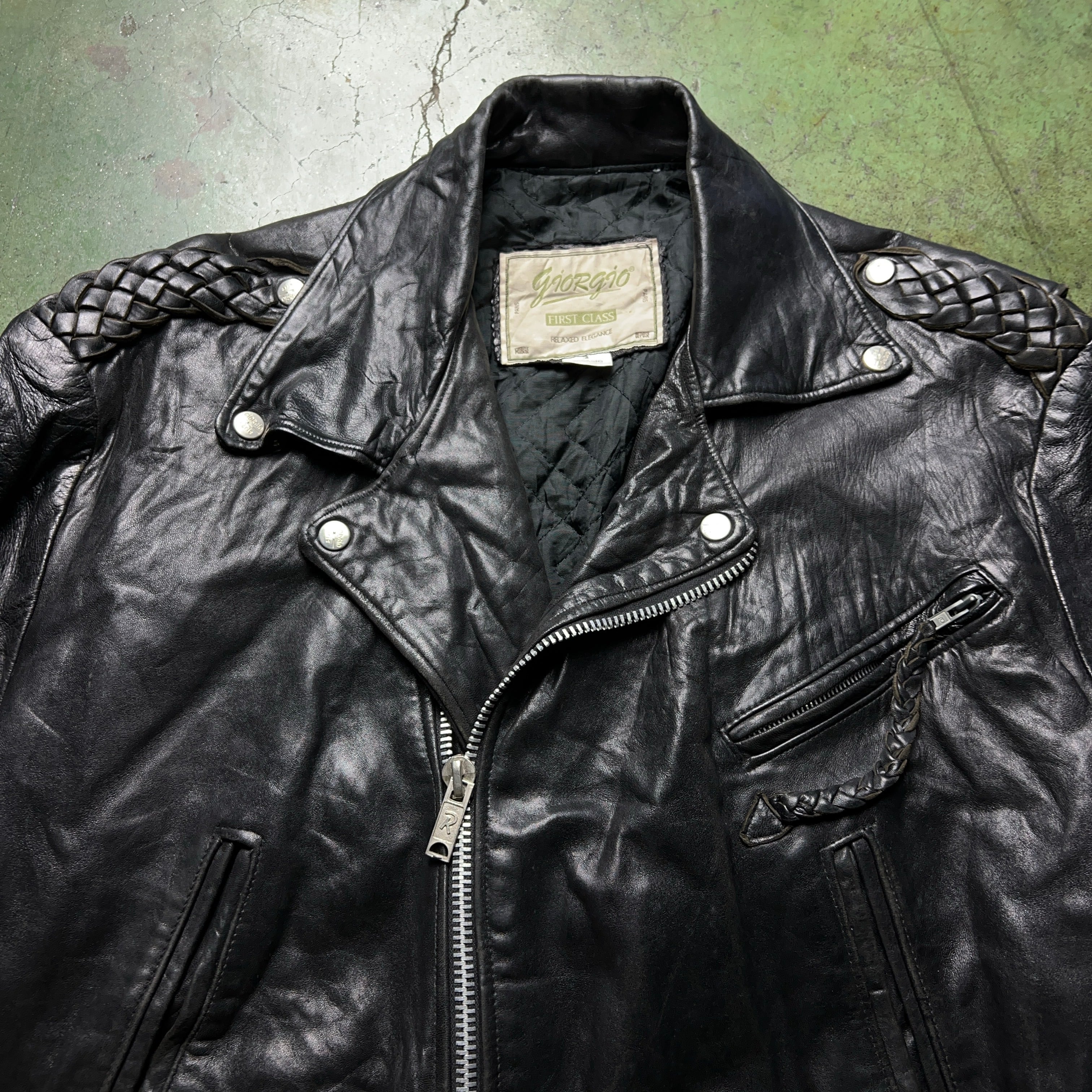 Lamb Leather Double Riders Jacket Black シープスキン ラムレザー