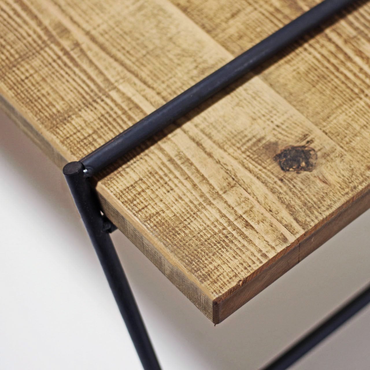 □送料無料□ アイアン家具｜古色材｜古材｜足場板｜鉄脚月の字型｜丸