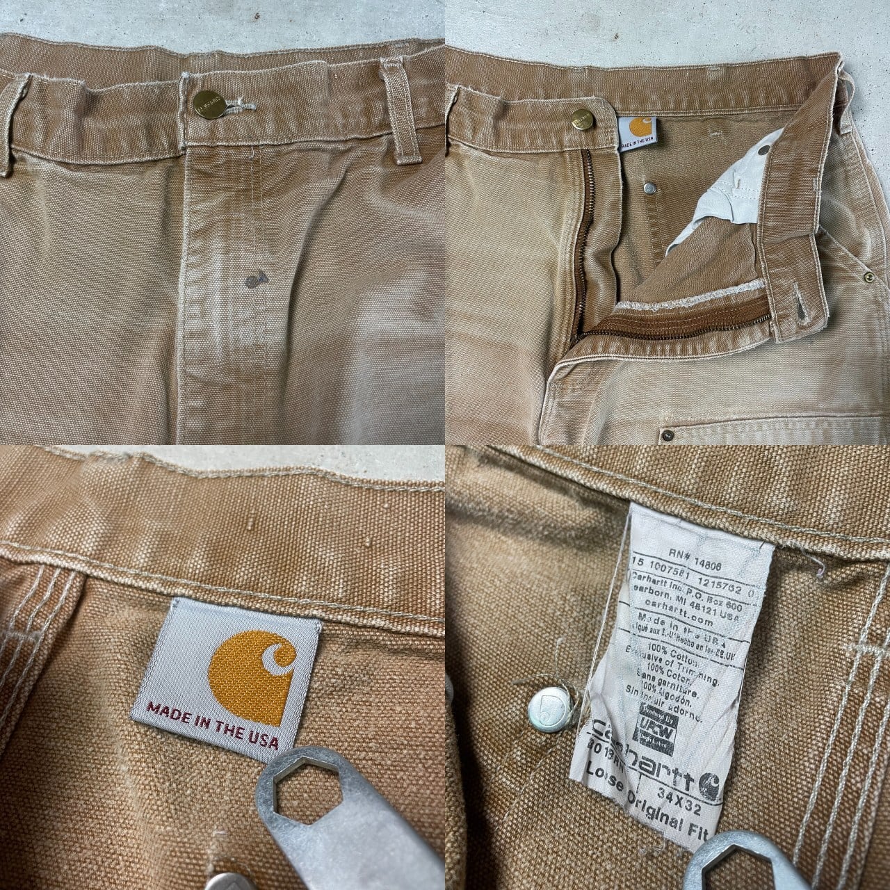 00年代 USA製 Carhartt カーハート ダック地 ダブルニー ペインター