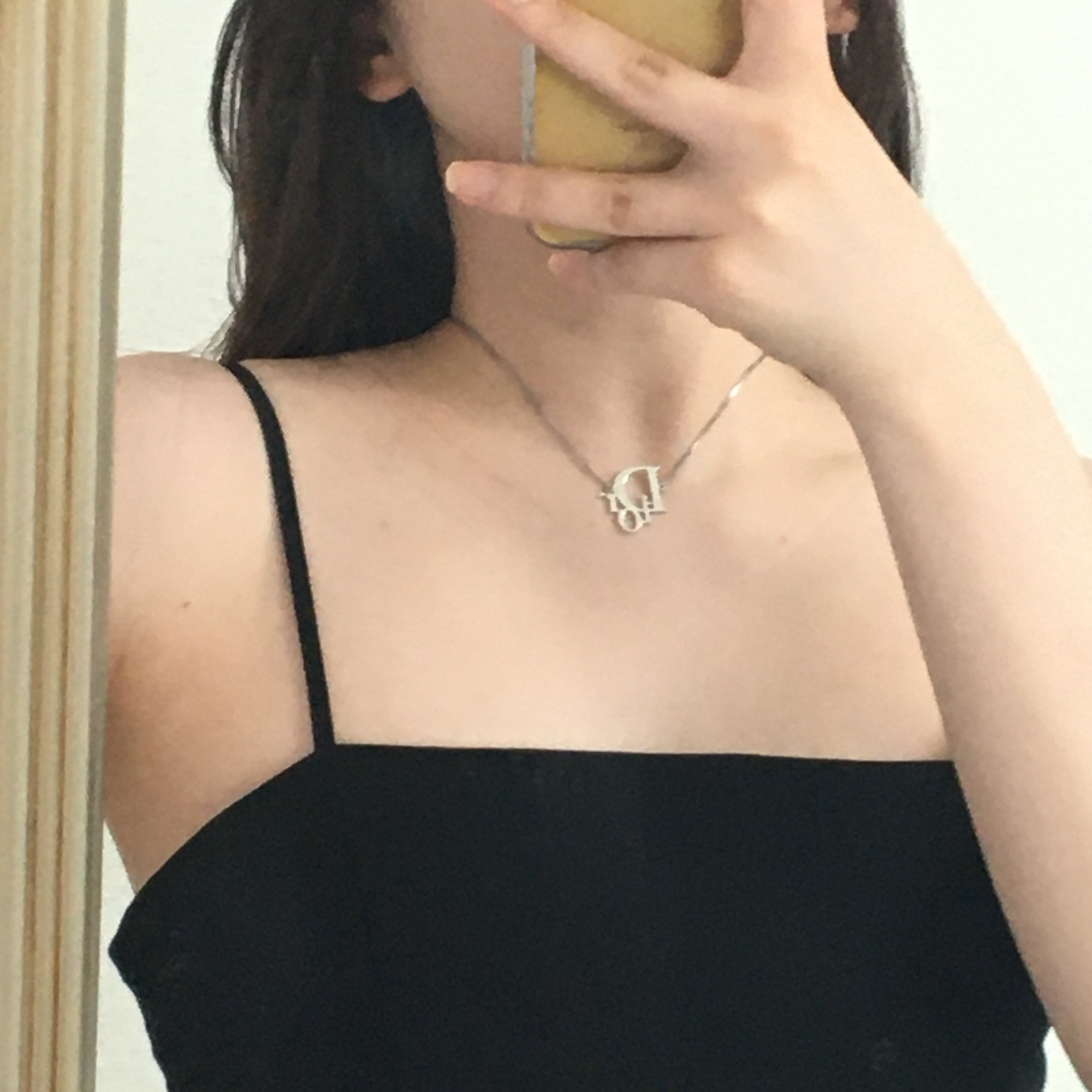 dior necklace silver ディオール ネックレス シルバー ロゴ | AKUBI