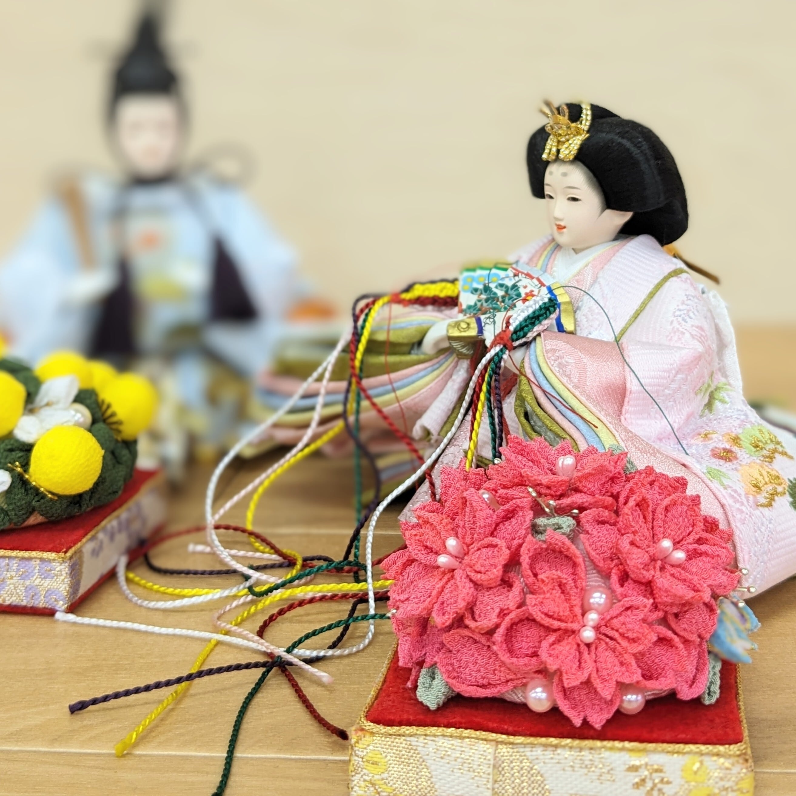 つまみ細工 花籠 桜橘 ハンドメイド | 大泉みなと市場店