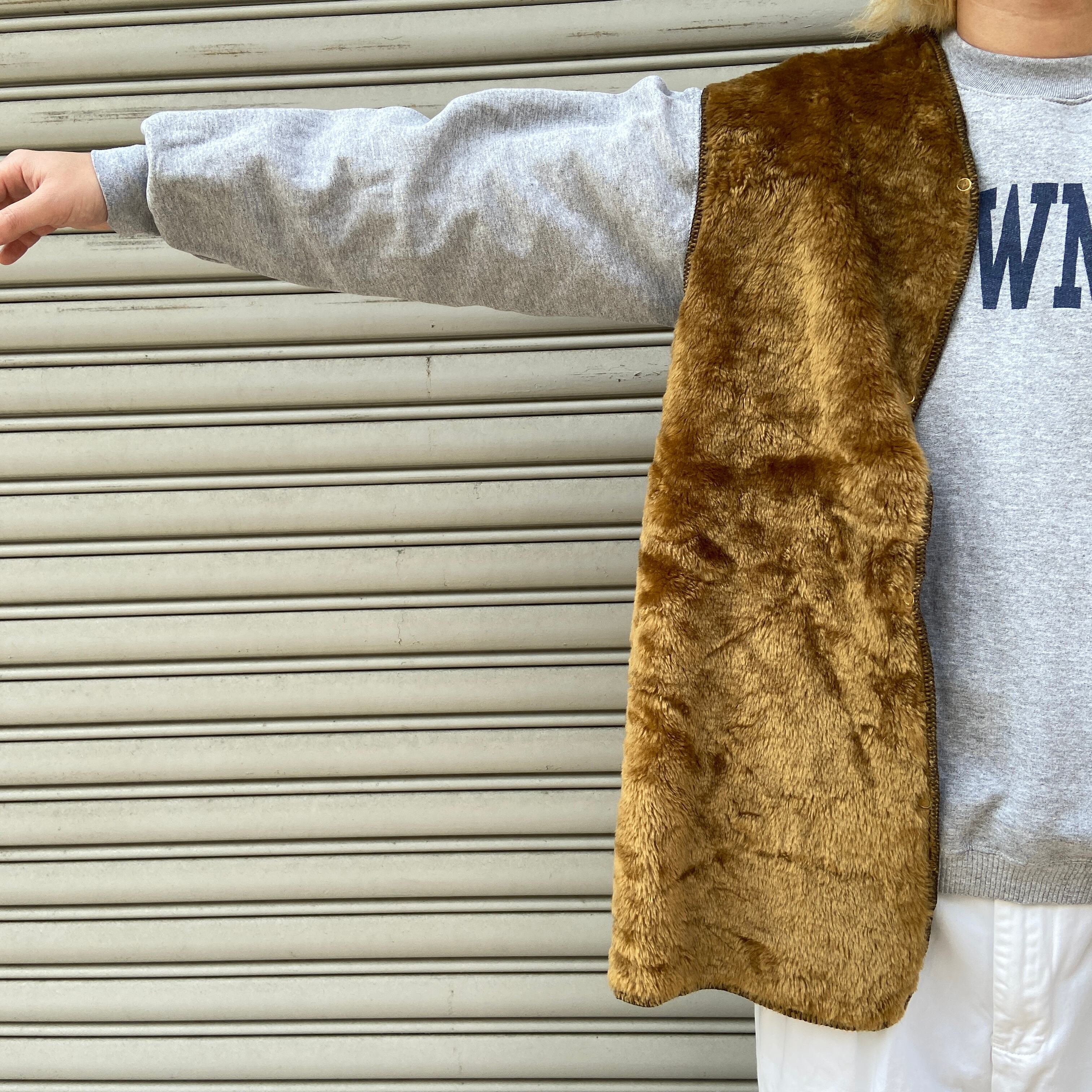 Barbour バブアー ボアライナーベスト リバーシブル ブラウン XL相当