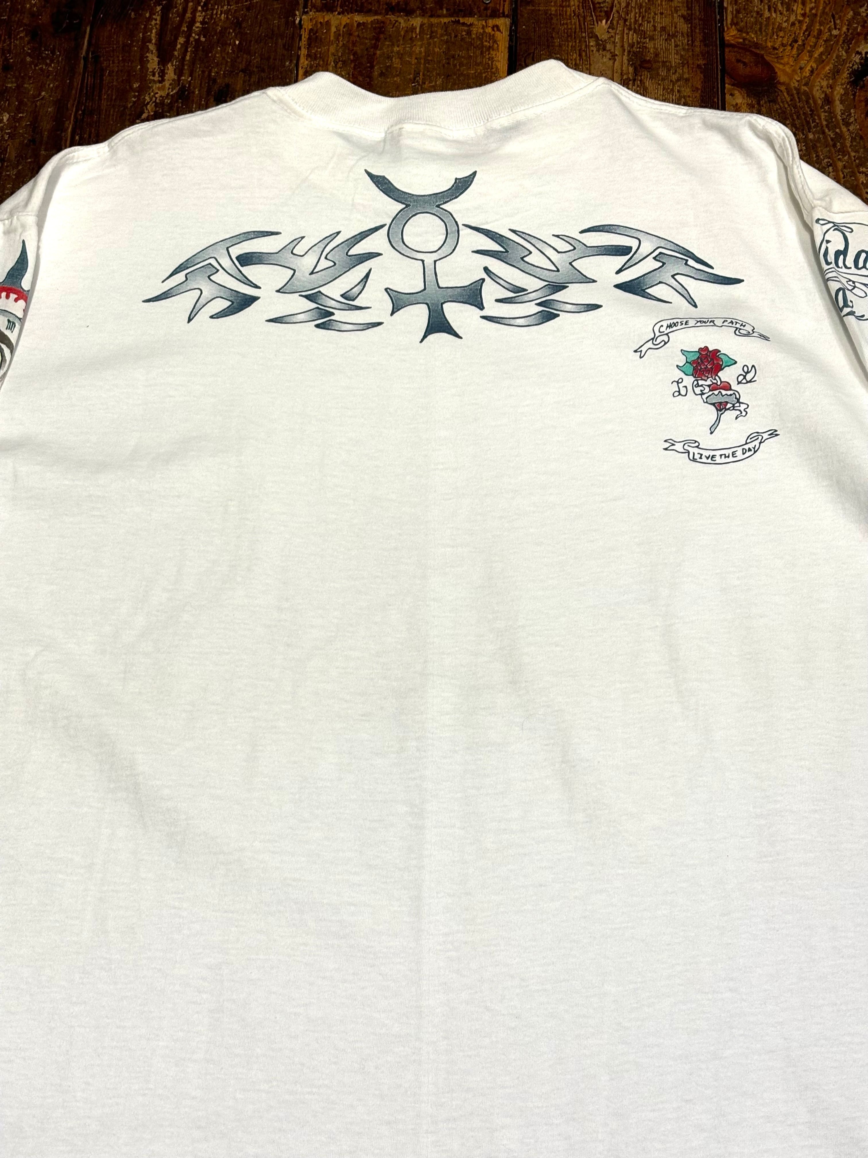 90s Dennis Rodman Tattoo L/S T-Shirt White XL ロッドマン | 古着屋NAKA