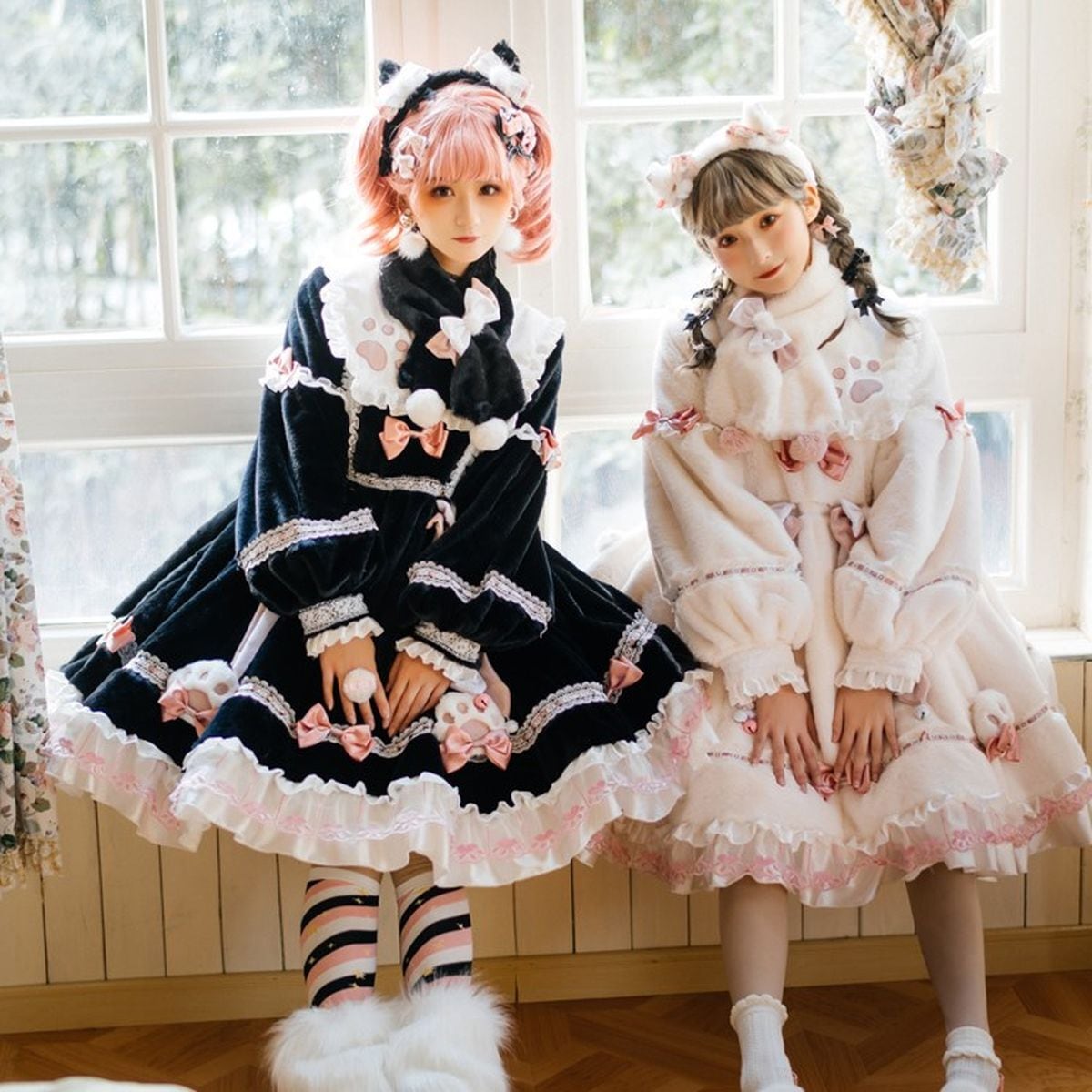 ふわふわ猫耳甘ロリワンピースセットアップ：フルセット | Maiden's Rêve