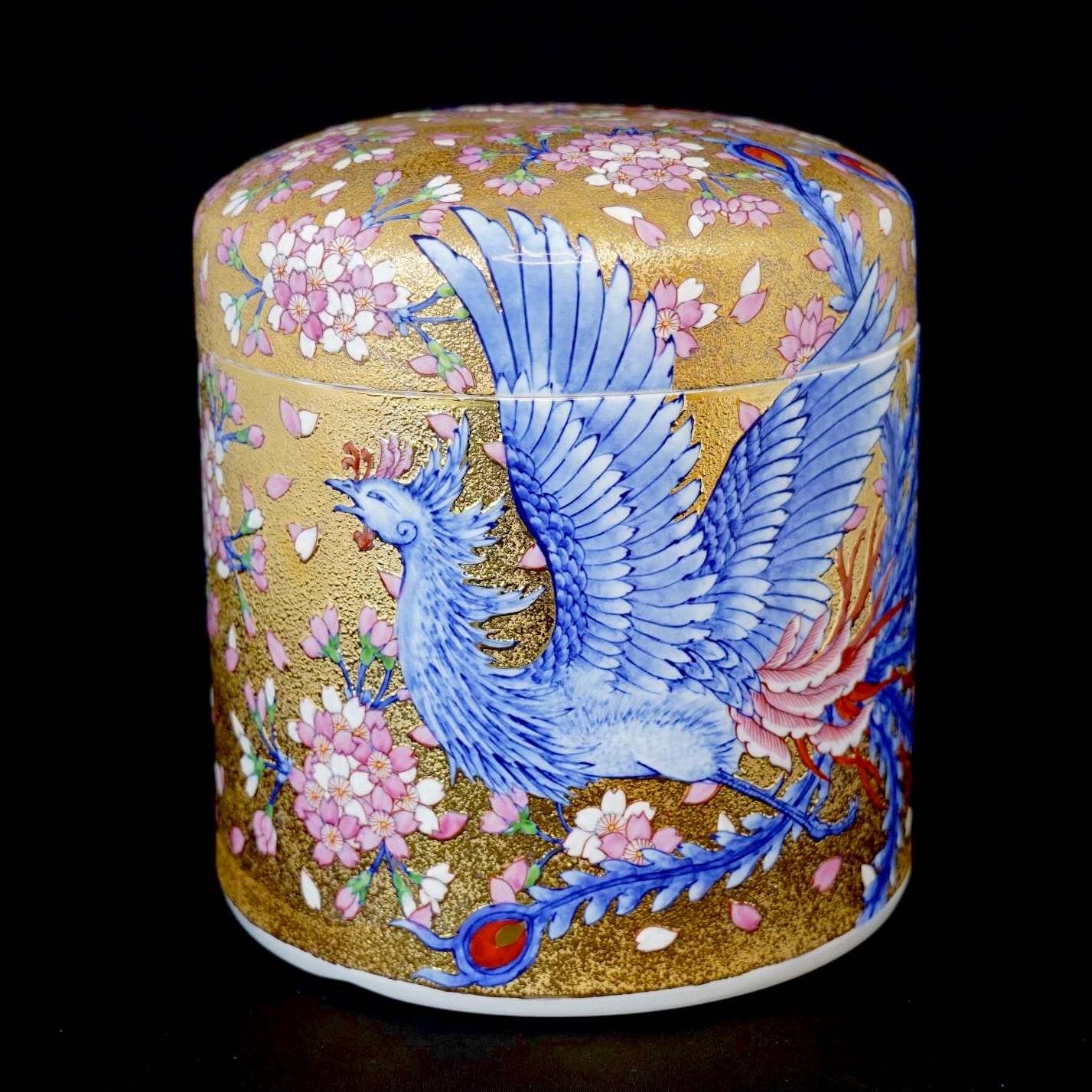 骨董 小さな急須 金の線描き鳳凰 アートな絵柄 蓋が可愛い