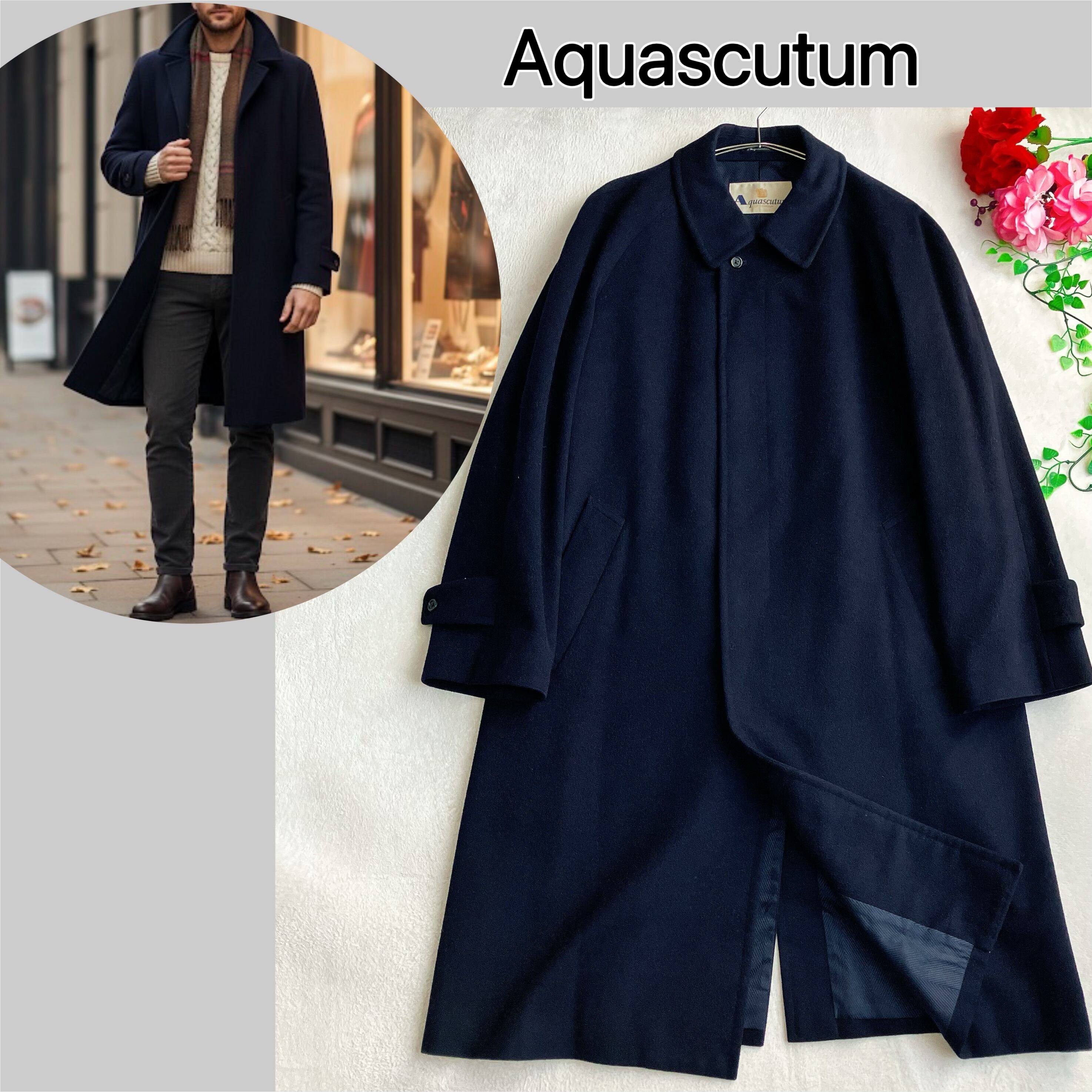 美品】Aquascutum アクアスキュータム☆カシミヤ ウールメルトン