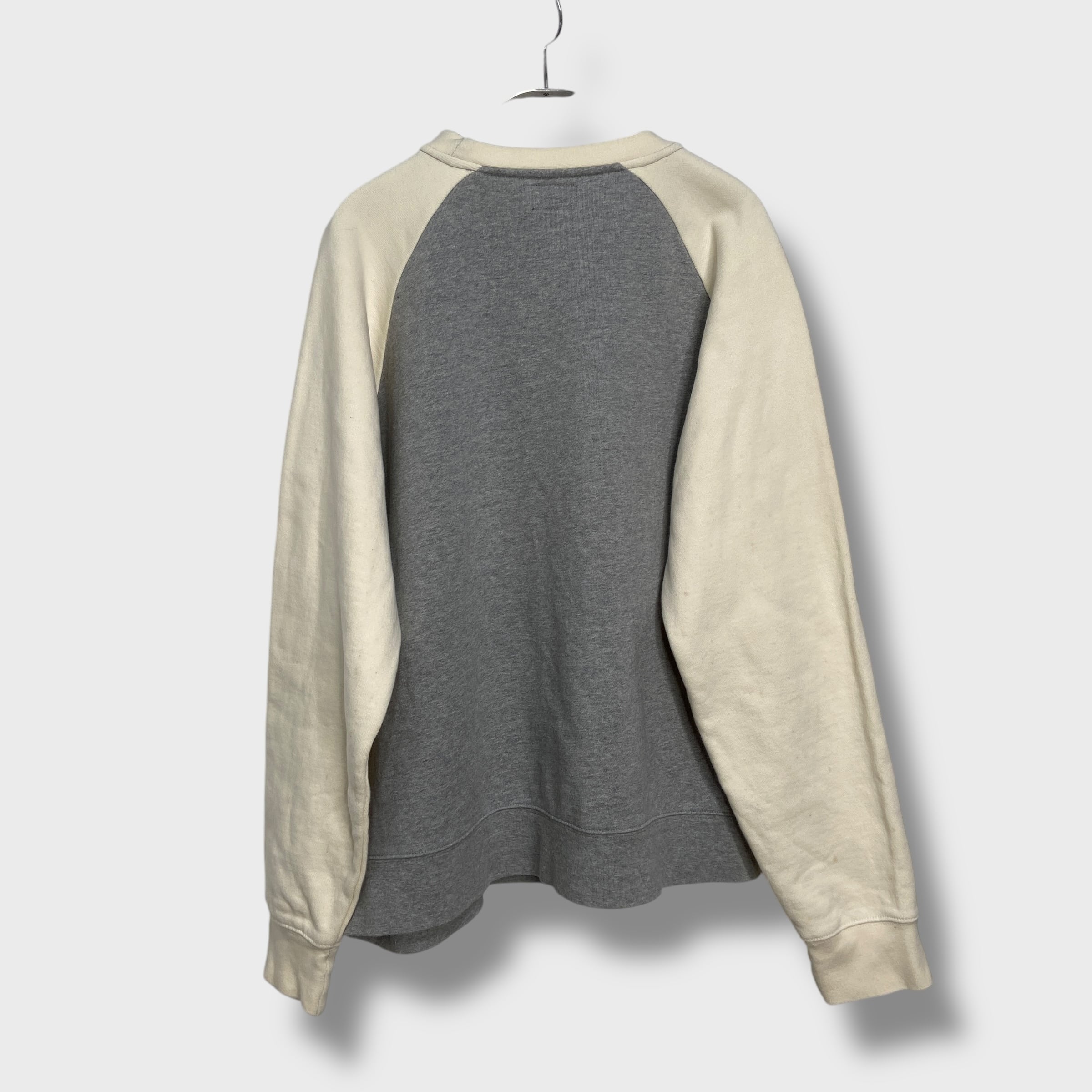 90 Stussy 紺タグ ステューシー ラグランロゴスウェット SSSロゴ L