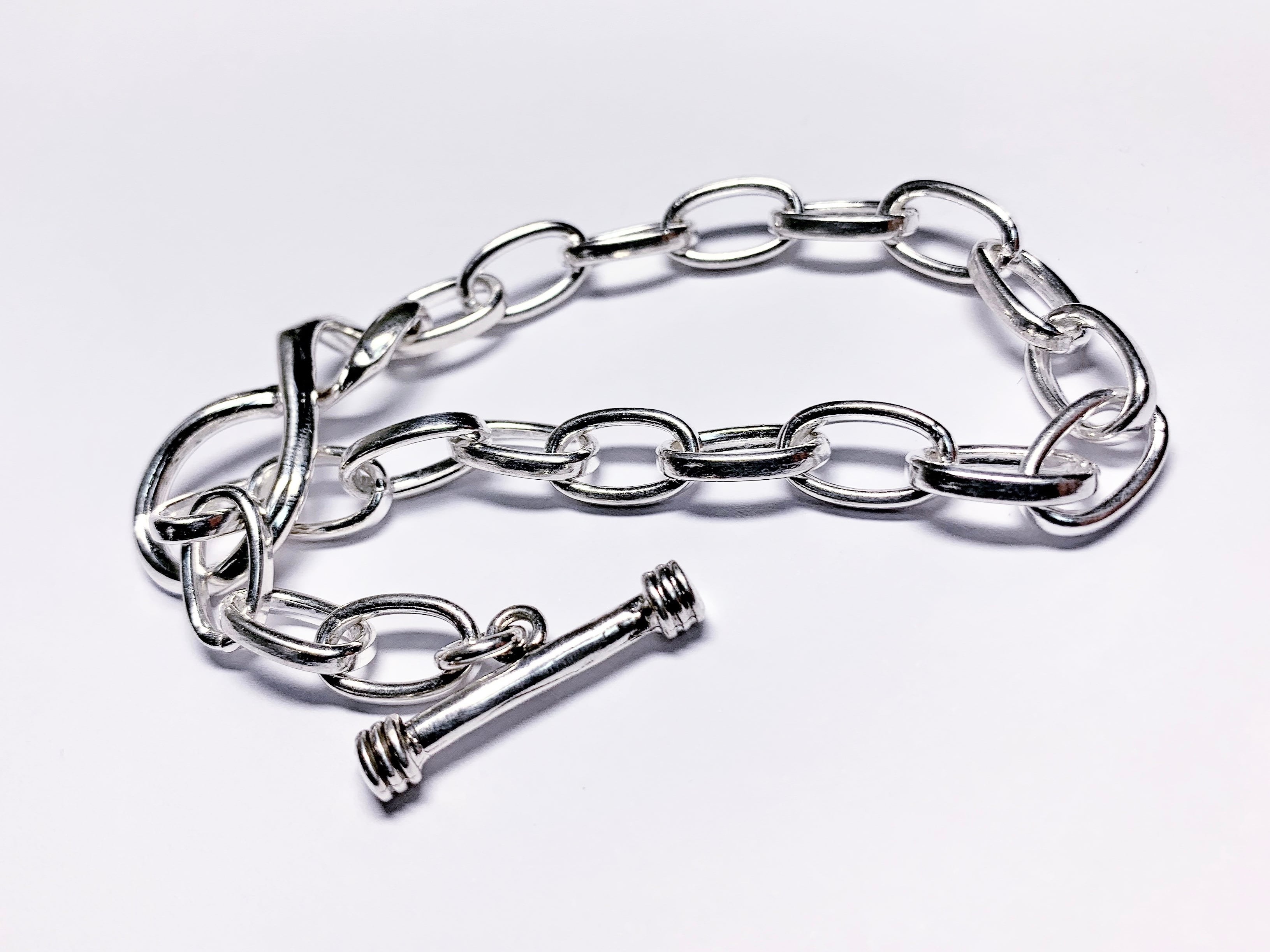 meian sterling silver chain link bracelet | meian hand&craft