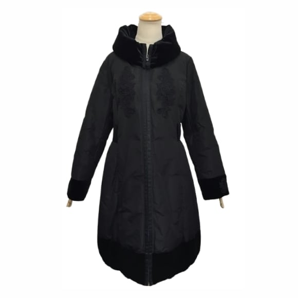 スーパービューティー ダウンコート レース使い ベロア切替 2528009