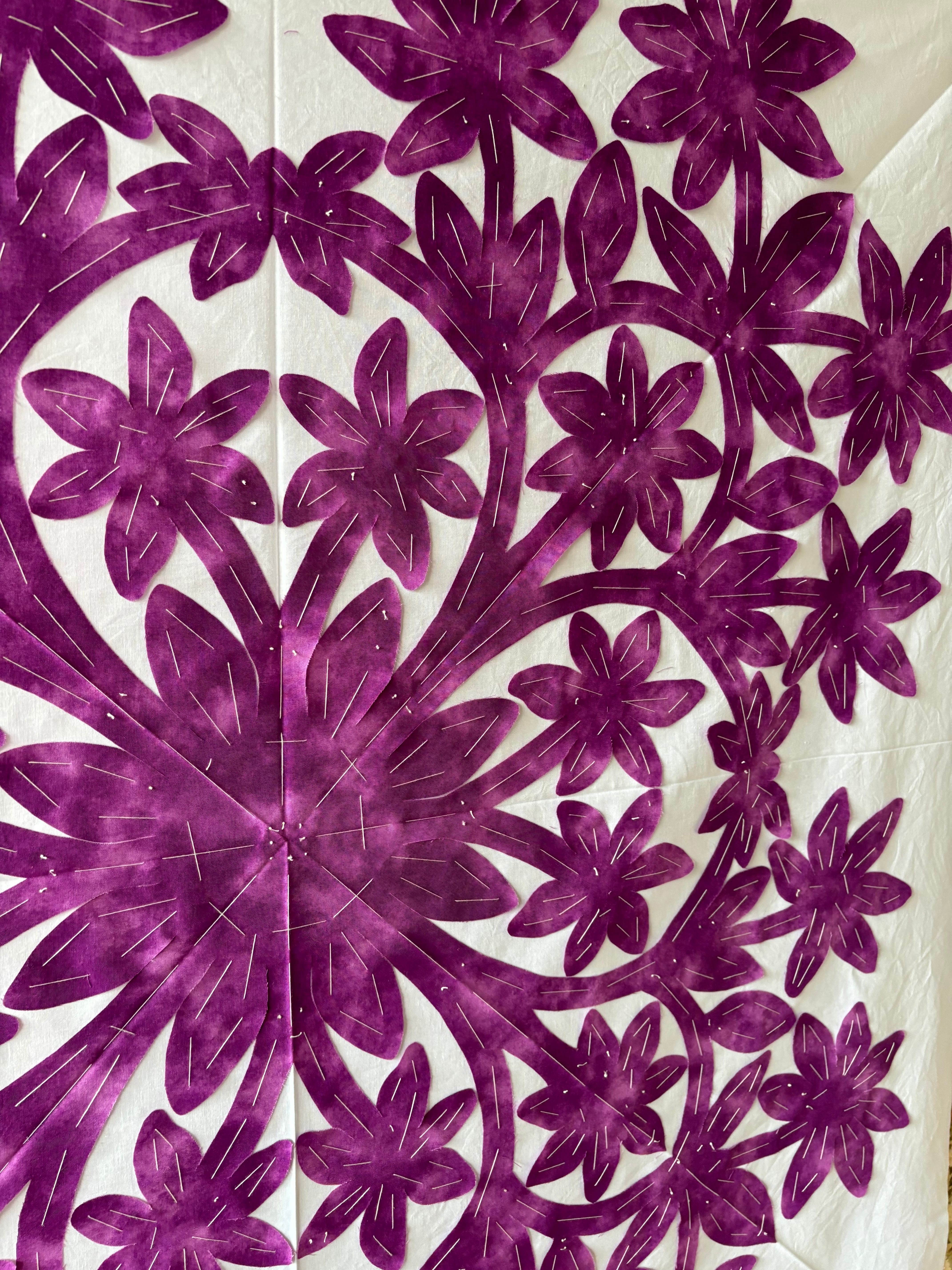 Sold Out】しつけ済みハワイアンキルトキット「ティアレのタペストリー