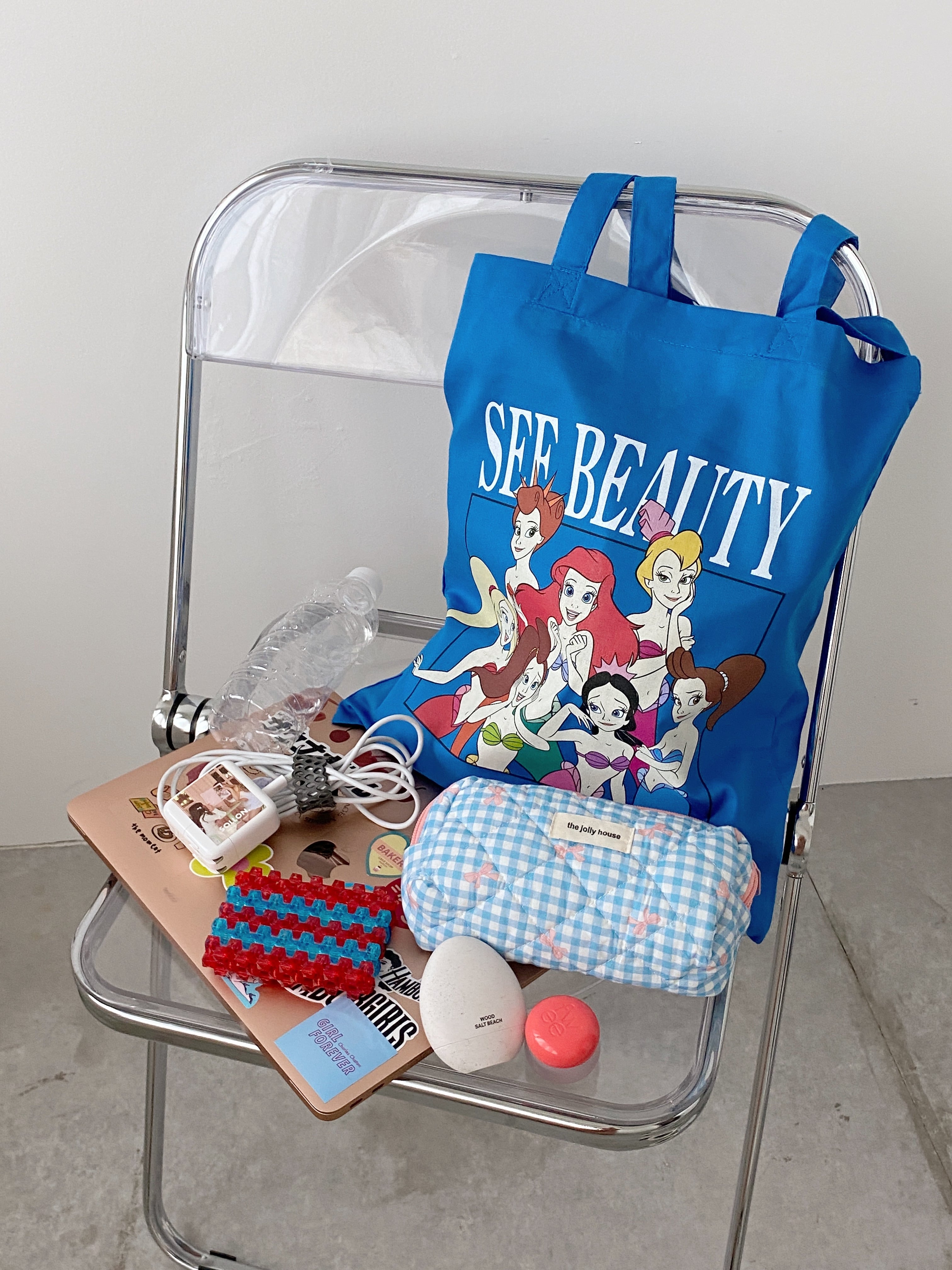 リトルマーメイド/アリエル/トートバッグ/ブルー/CHDYTB2407-05