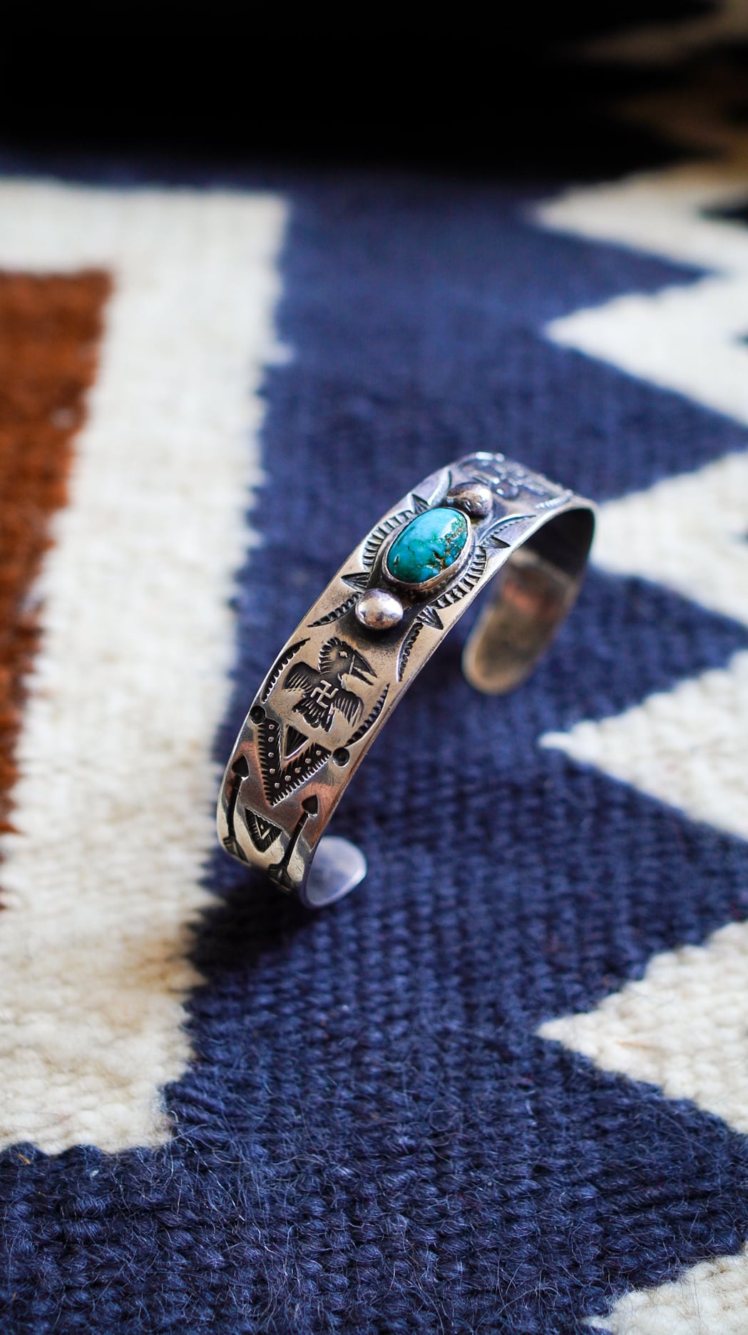 1920-1940s】ナバホ ターコイズ & サンダーバード & スワスティカ 卍