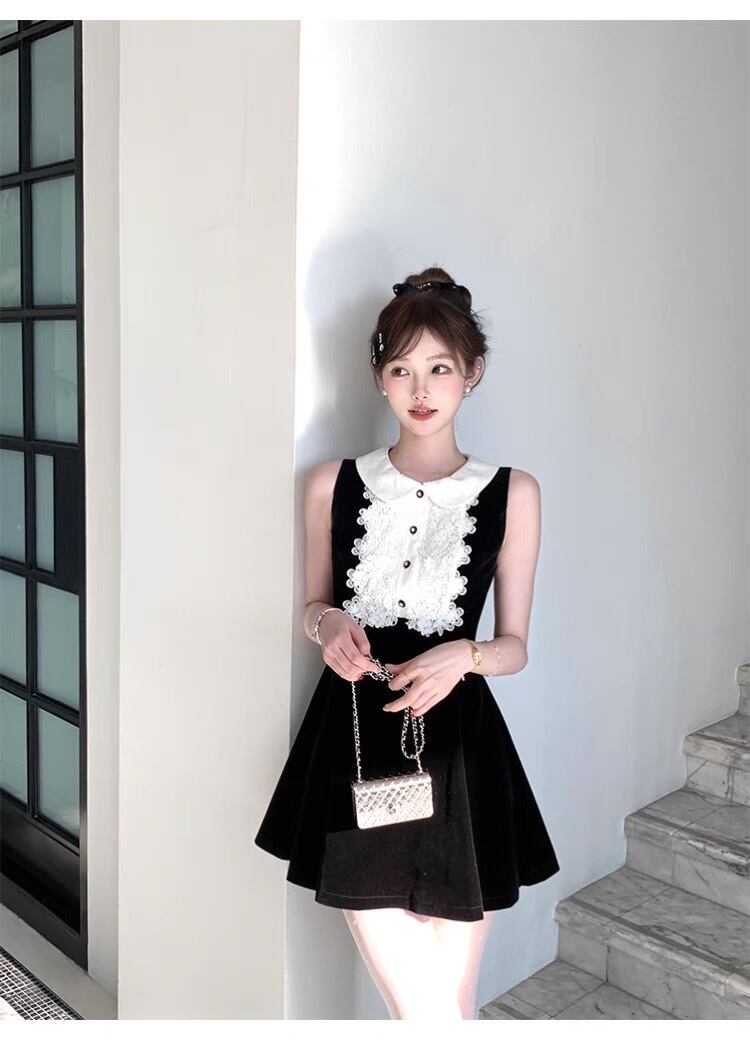 Myurina ノースリーブフリルワンピース ミニワンピース Aライン