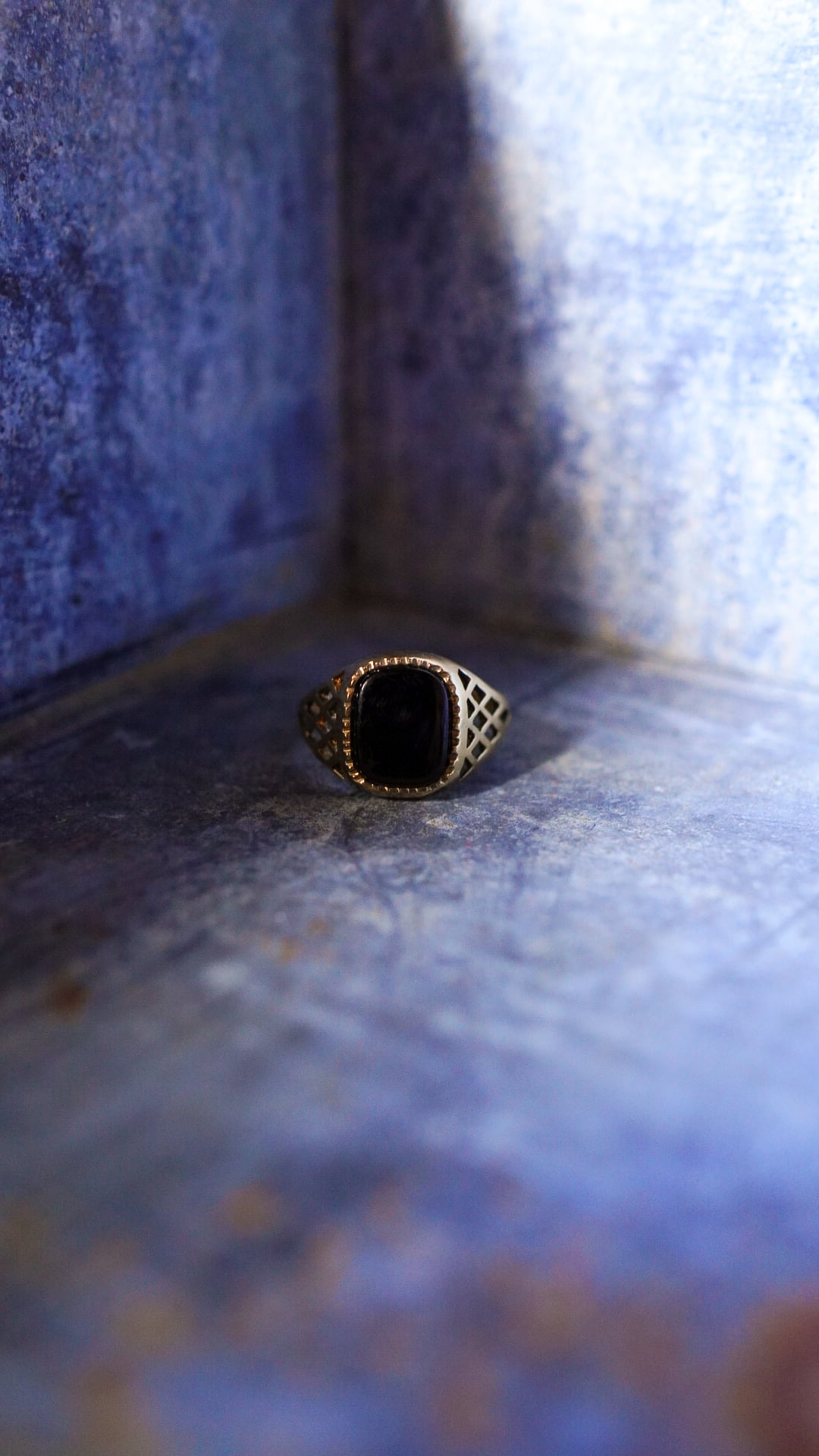 1990s】U.K. VINTAGE 9ct イエロー ゴールド スクエア シグネット