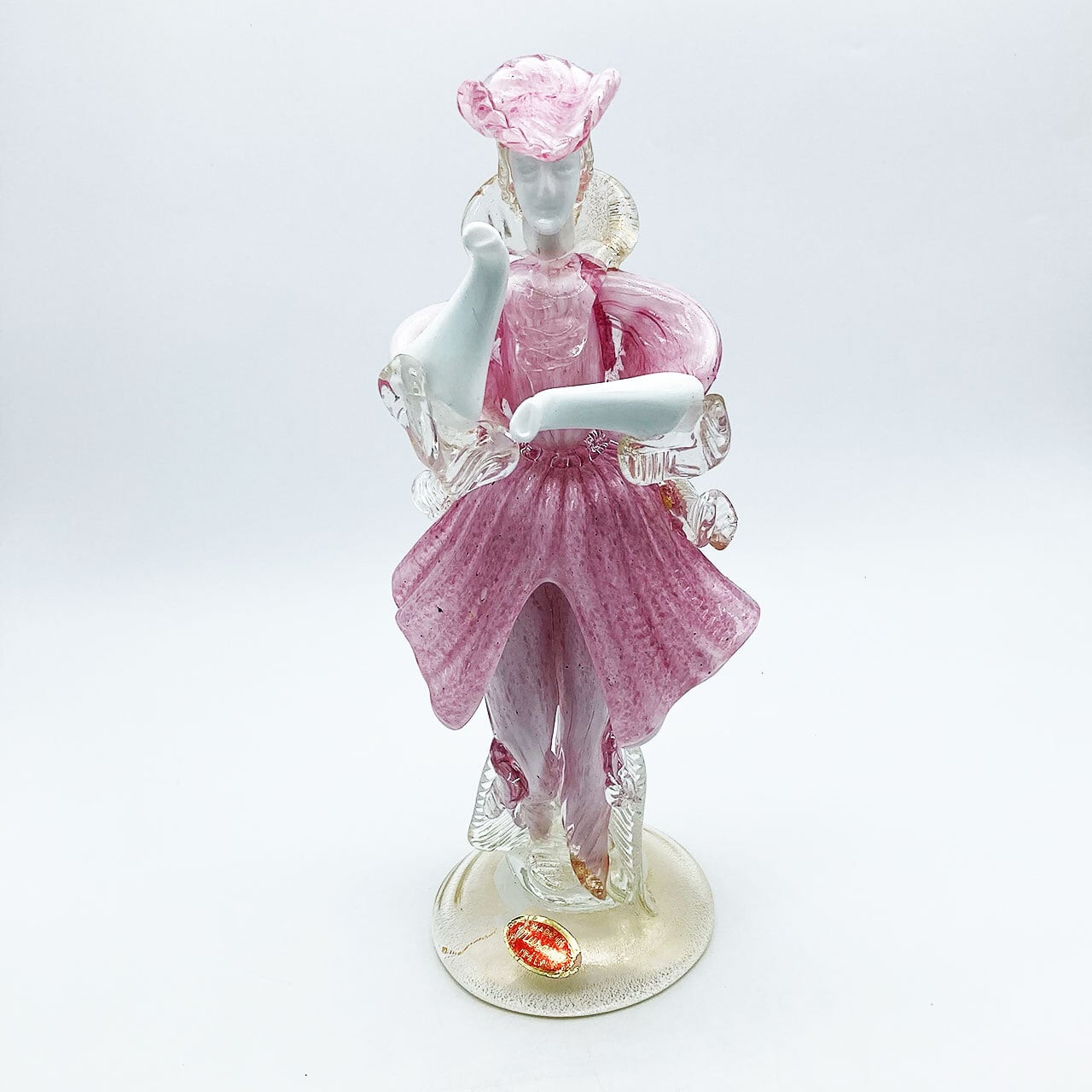 ムラーノ ベネチアングラスフィギュリンペア高さ18.7・18㎝東な7