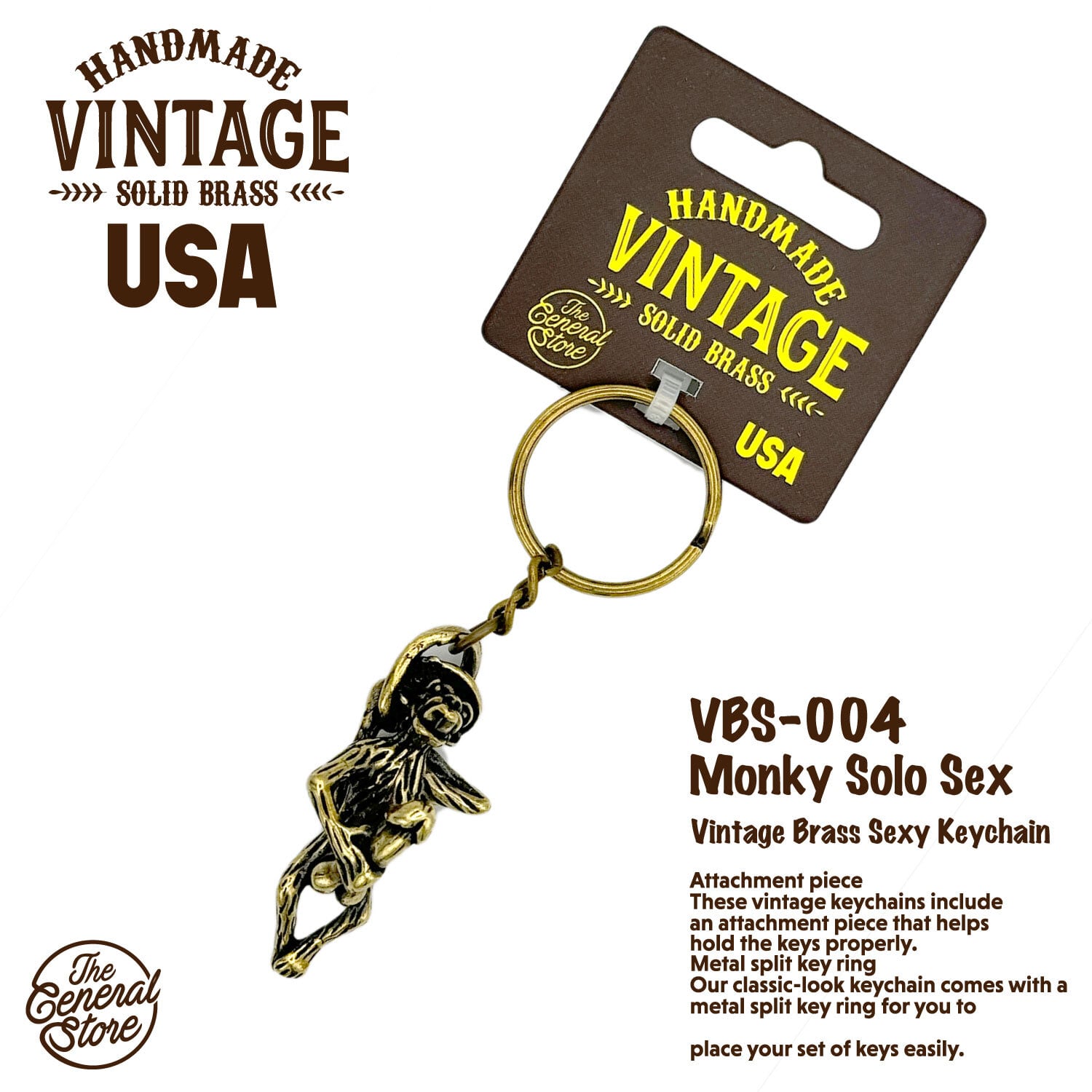 ビンテージブラス キーホルダー 子宝 縁起物 真鍮 ブラス ジョーク