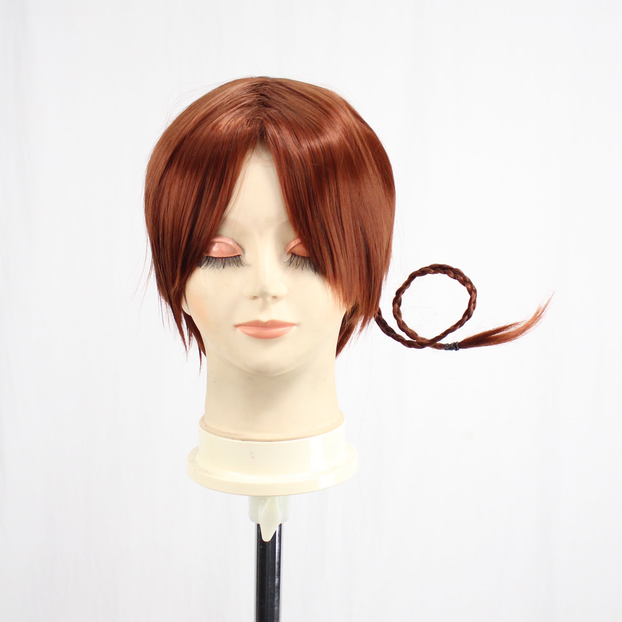 コスプレ耐熱ウィッグ ブラウン ショート ウィッグ エクステ付き