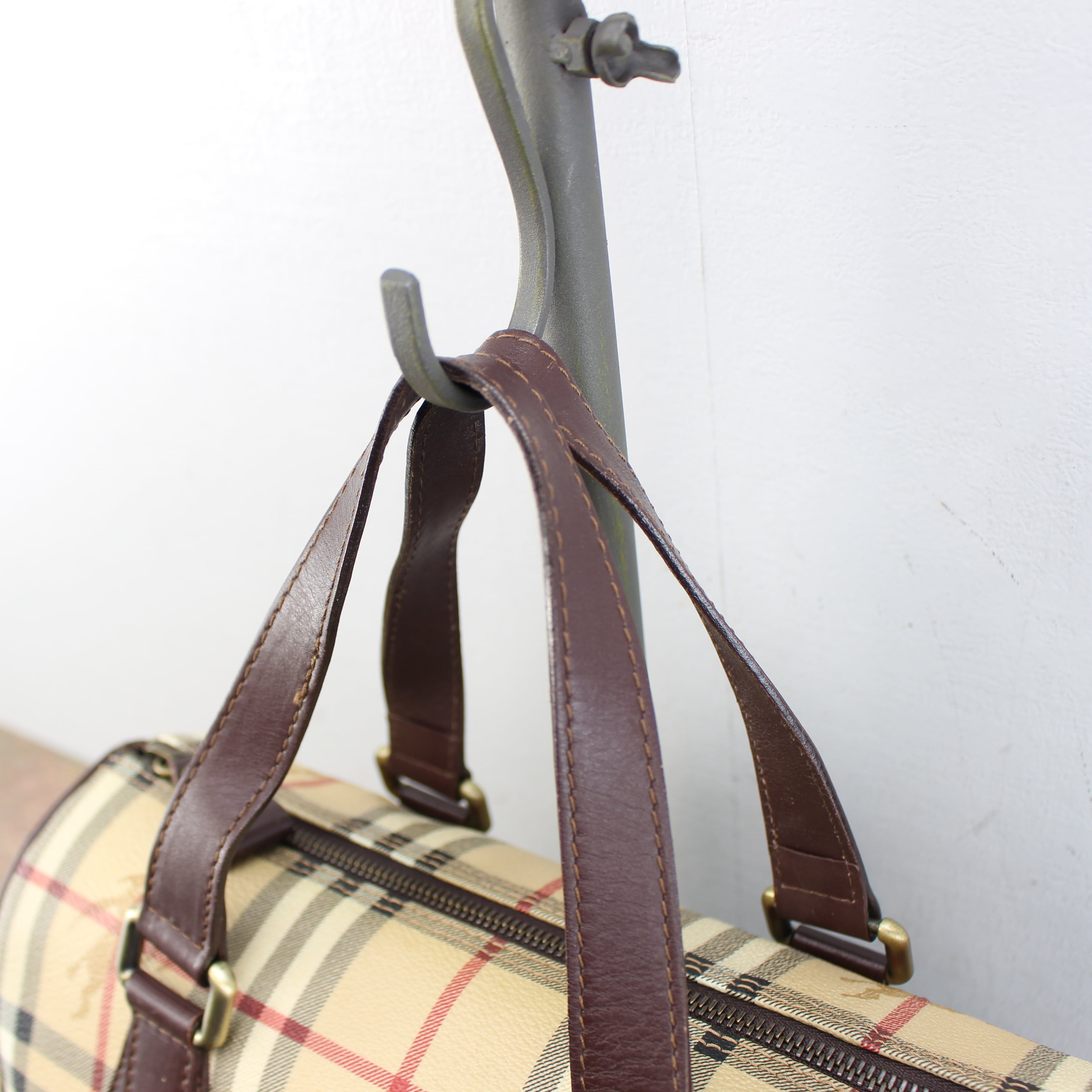 BURBERRY CHECK PATTERNED MINI BOSTON BAG/バーバリーチェック柄ミニ