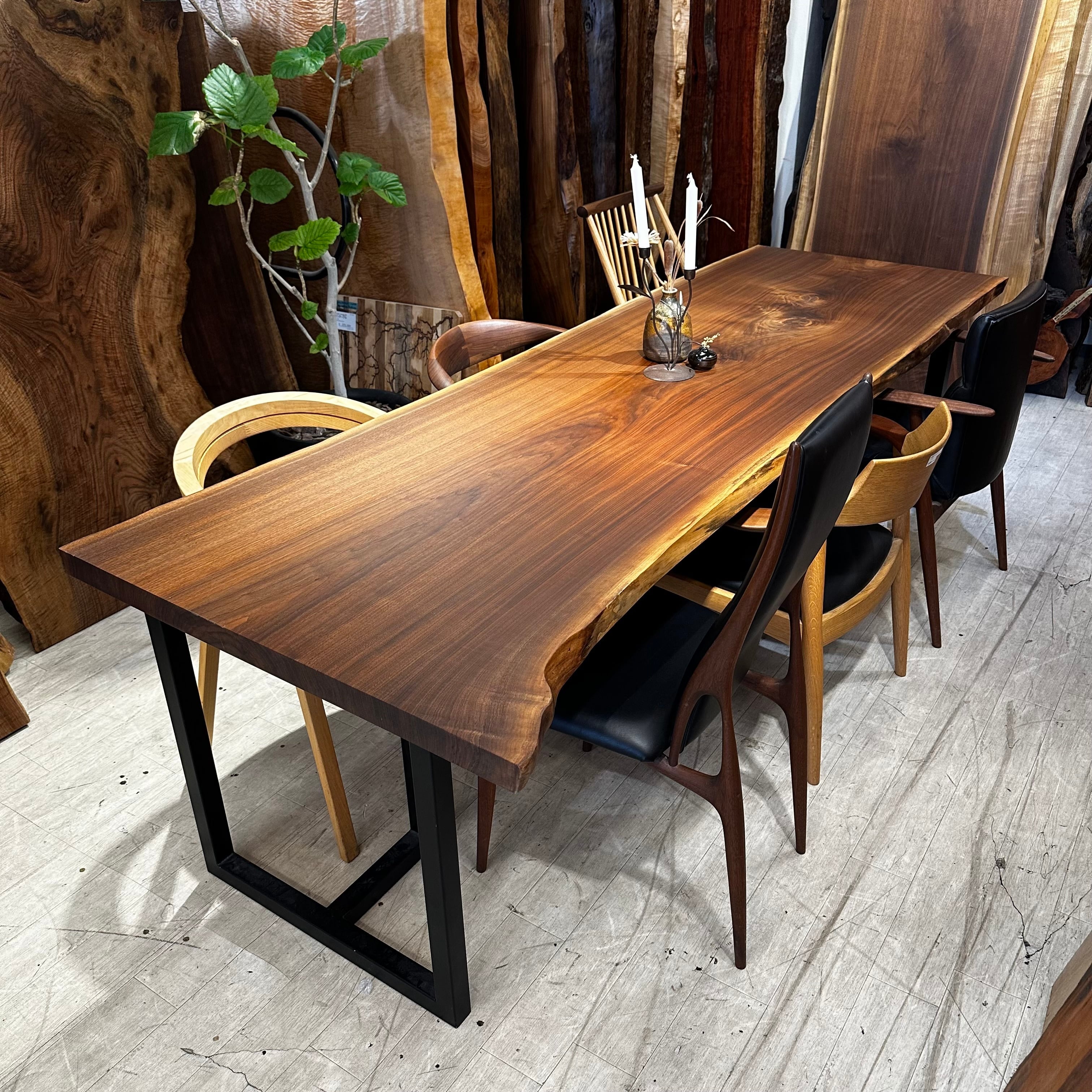ウォールナット_2400×750-900×45_浅草本店_テーブル天板/一枚板 242309