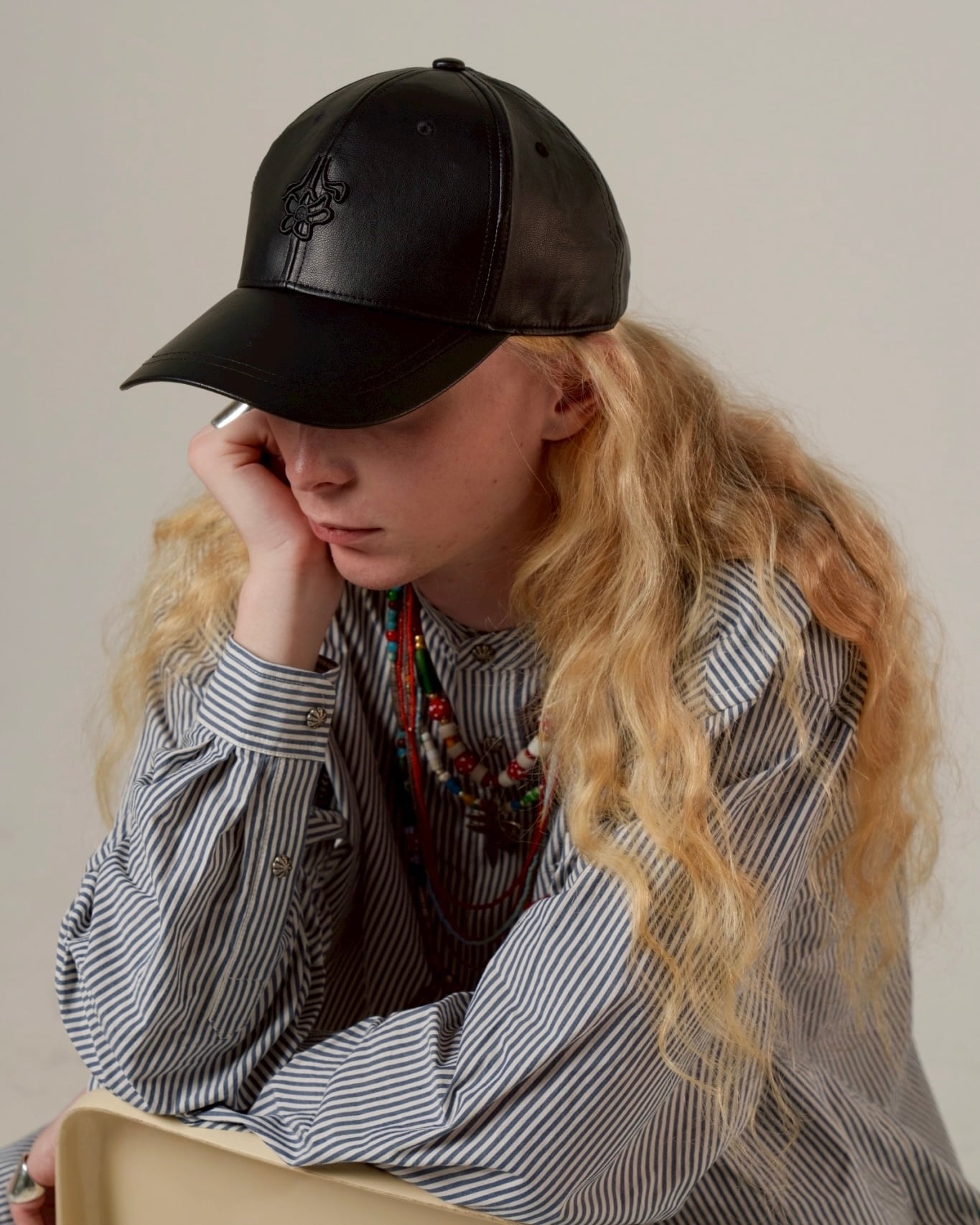 Leather Embroidery Logo Cap | AMBERGLEAM