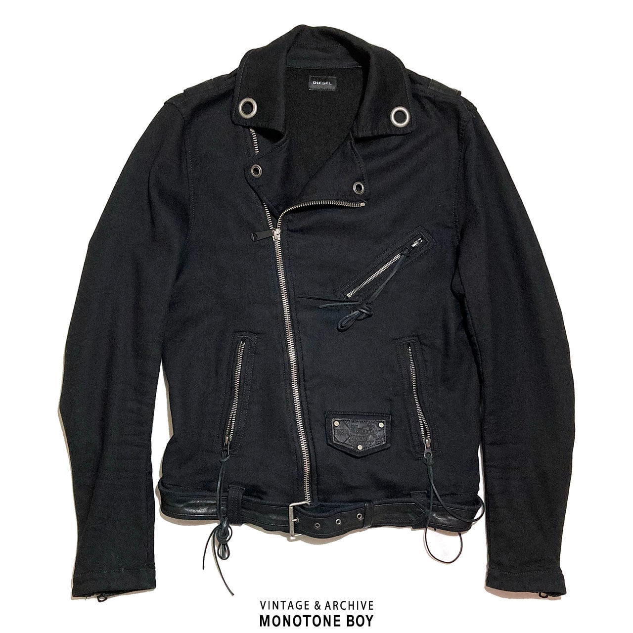 00'S DIESEL COTTON RIDER'S JACKET M made in ITALY ディーゼル 00