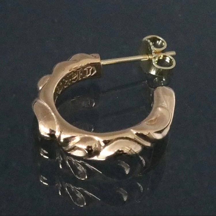 CHROME HEARTS クロムハーツ 22K スクロール フープピアス メンズ