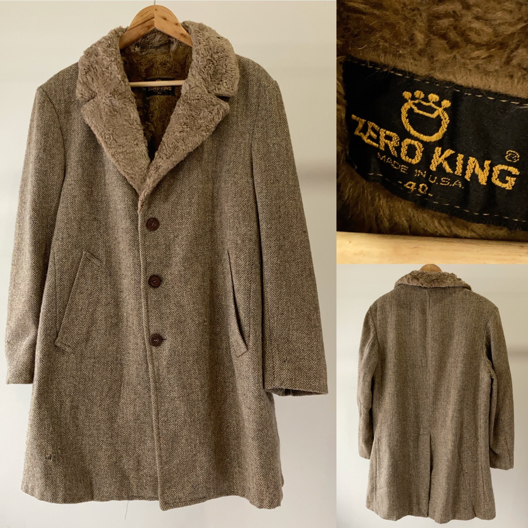 60's ウールツィード ギャングコート【0129A58】 | 【公式】Thrift