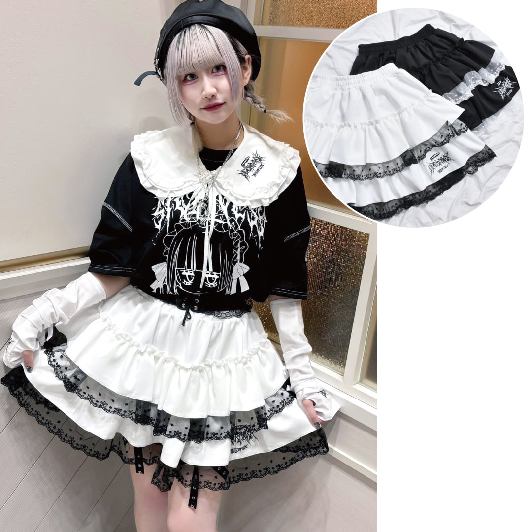 サブカル刺繍☆ジャージティアードスカート | VOLCAN&APHRODITE