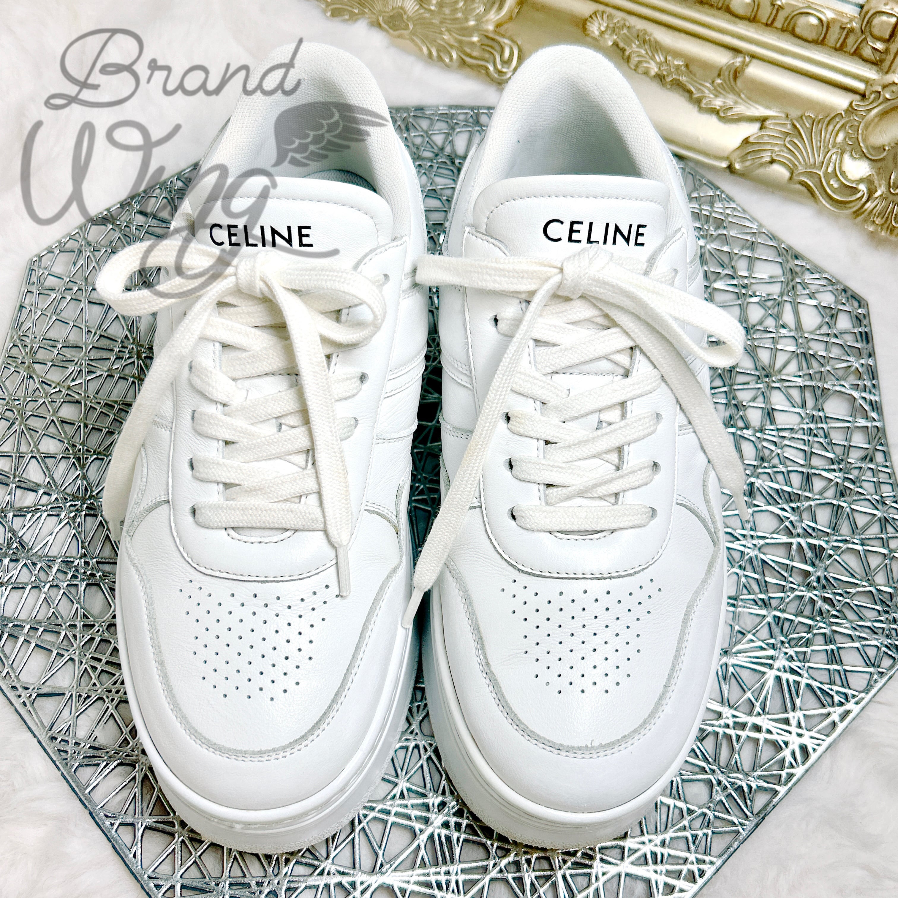 CELINE スニーカー 37 厚底 ブロックスニーカー レディース (正規品