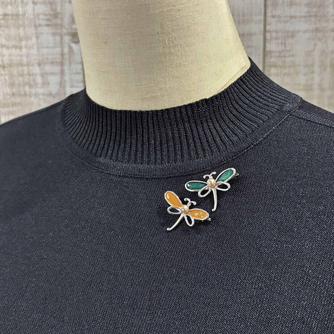 TASAKI タサキ ブローチ 2点セット トンボモチーフ パール シルバー