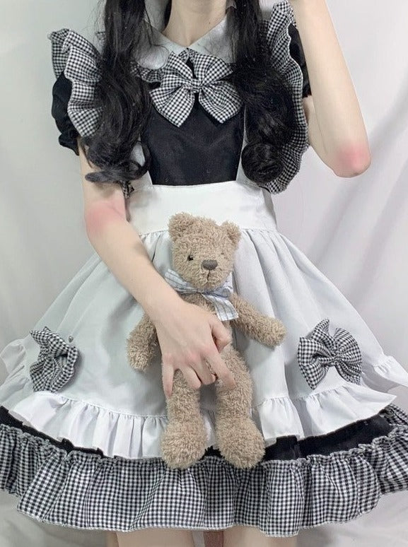 ギンガムチェックワンピース＋フリルエプロン – Belchic