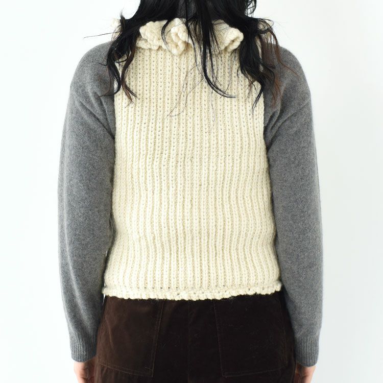 SALE 20％OFF】hand knit ruffle vest ハンドニット ラッフルベスト/CC