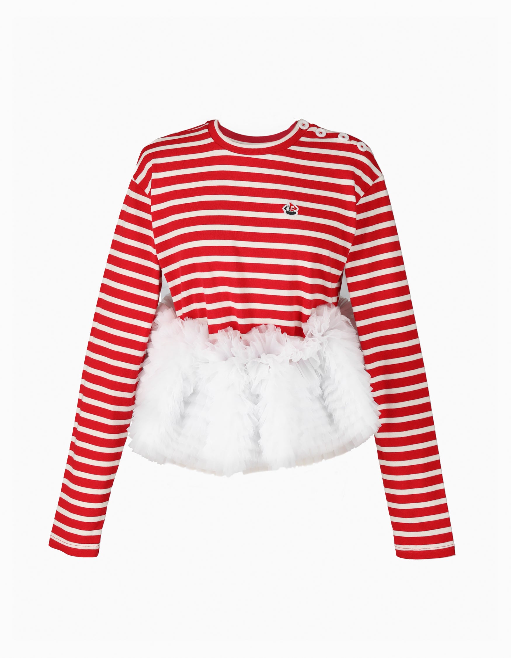 BIBIY. MADE | FRANCINE TULLE TOP RED｜Bibiy.