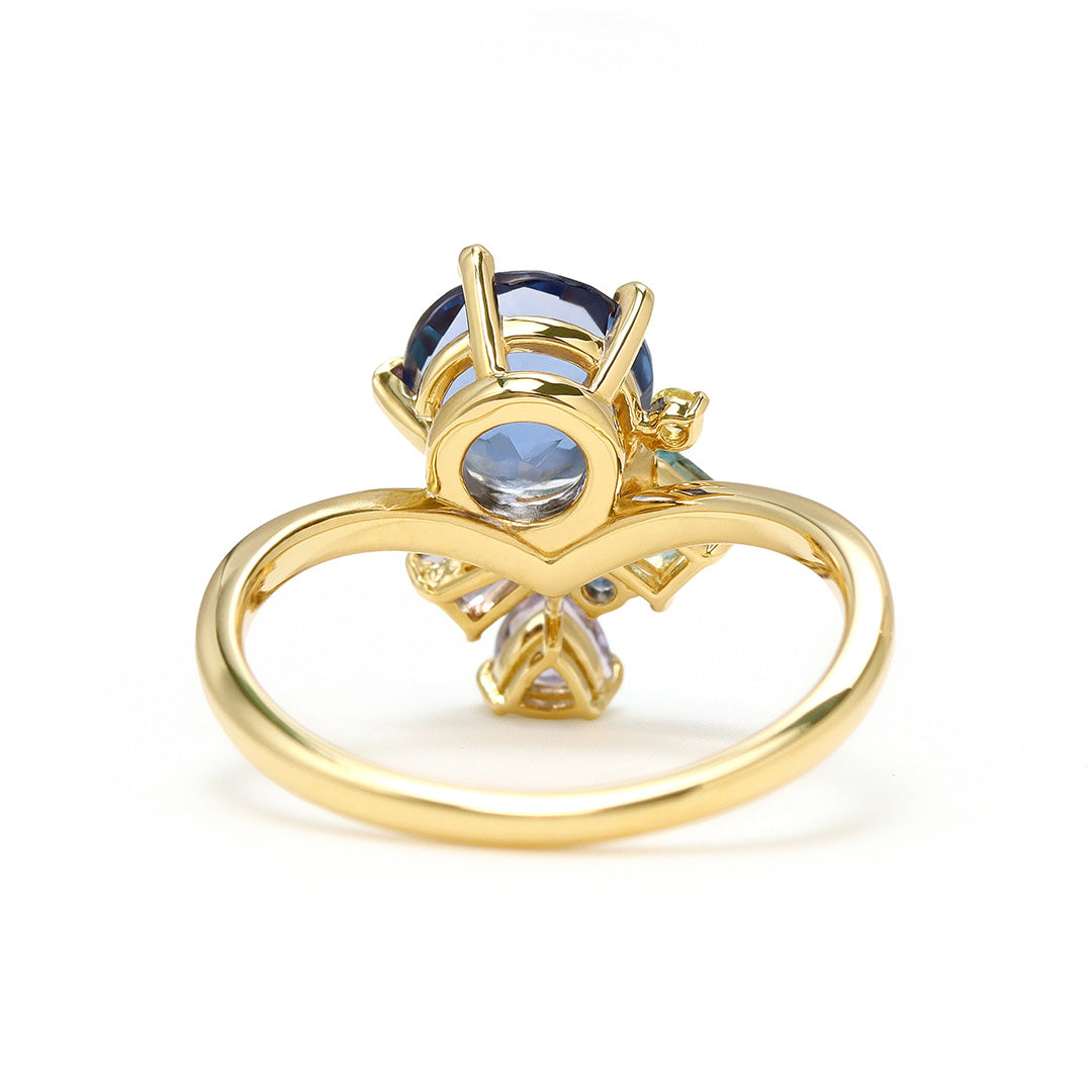 即日発送】カラーチェンジフローライト×マルチカラージュエル K18/PT