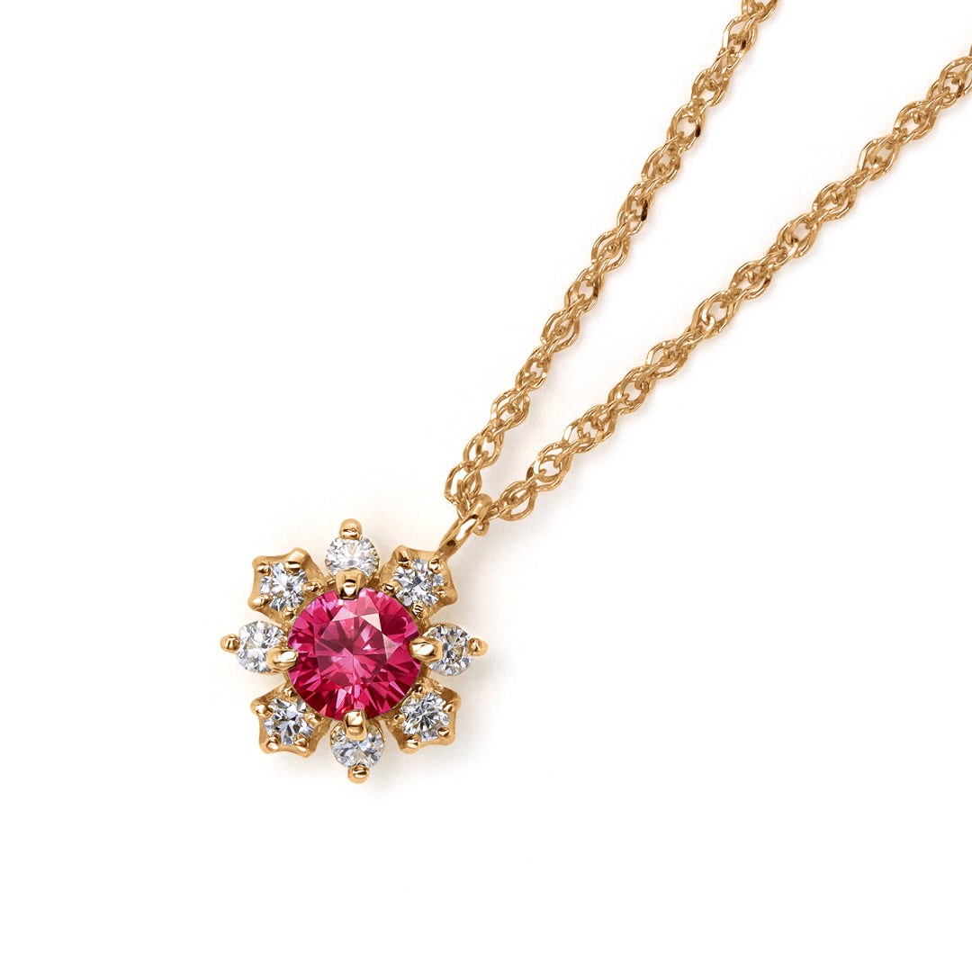 ビズー公式】 ルビー ラウンドカット ダイヤモンド K18(18金) プラチナ