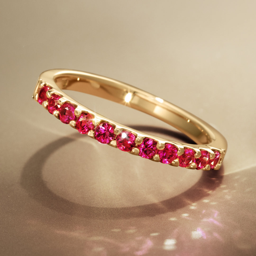 ビズー公式】ルビー 11石 ハーフ エタニティ K18(18金) リング エマ