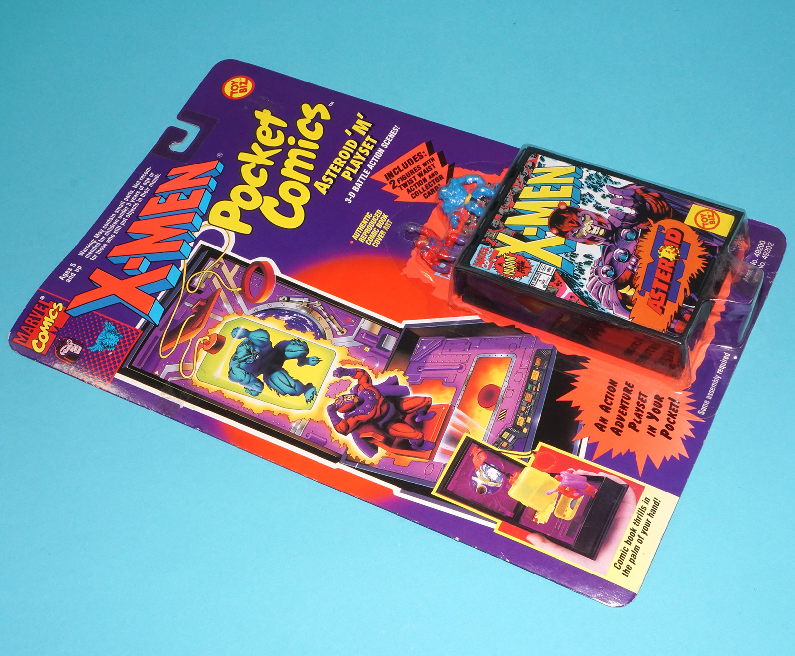 MARVEL X-MEN POCKET COMICS ASTEROID 'M' PLAYSET MOC MOSC US CARD