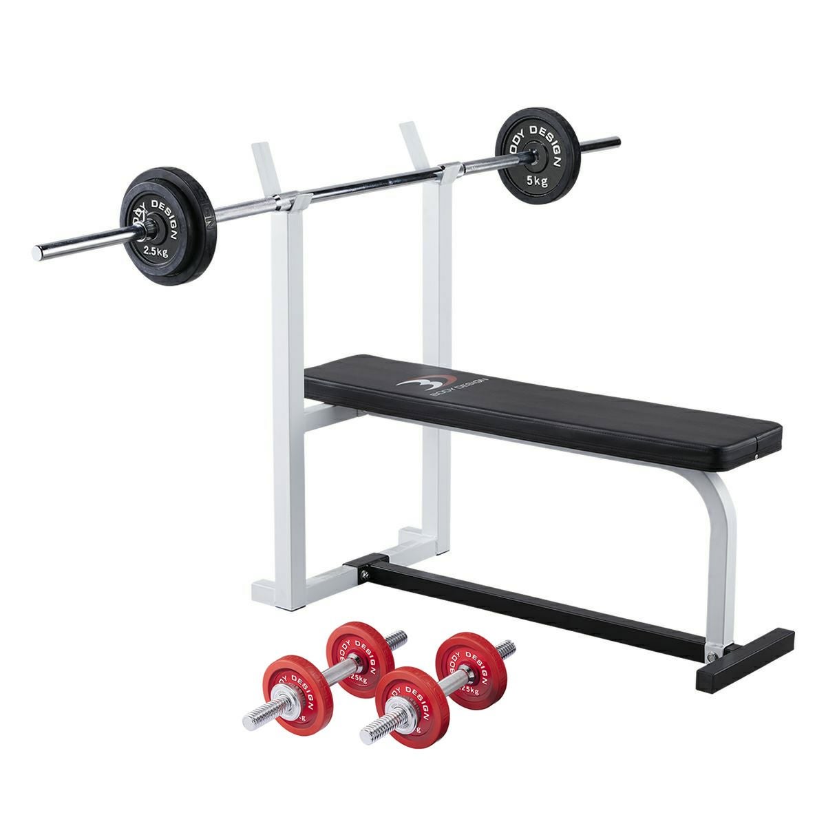 レッドスターターパック / ラバーバーベルセット30kg / シャフト180cm