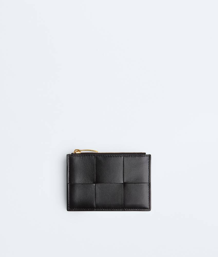Women's Cassette Zippered Card Case in Black | Bottega Veneta US