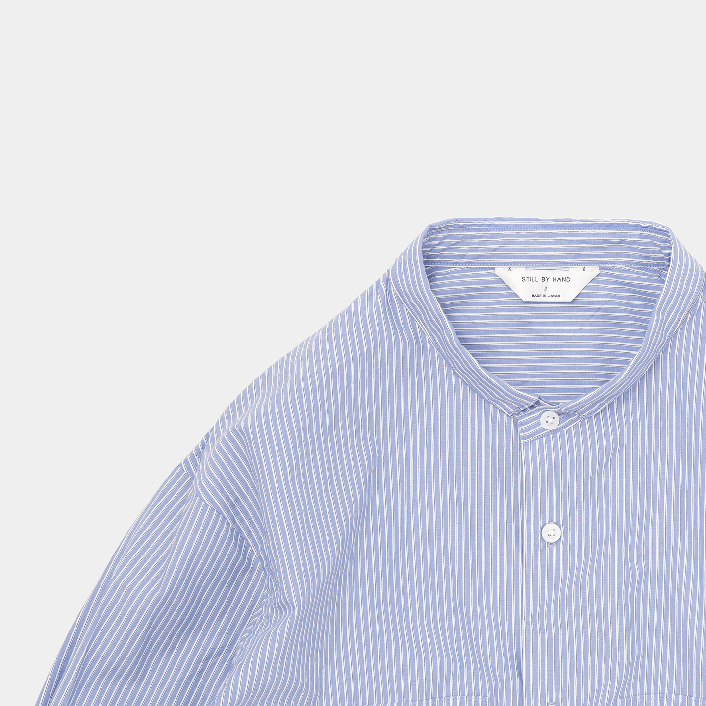 STILL BY HAND（スティルバイハンド）/ 綿・麻素材 極小襟ストライプ