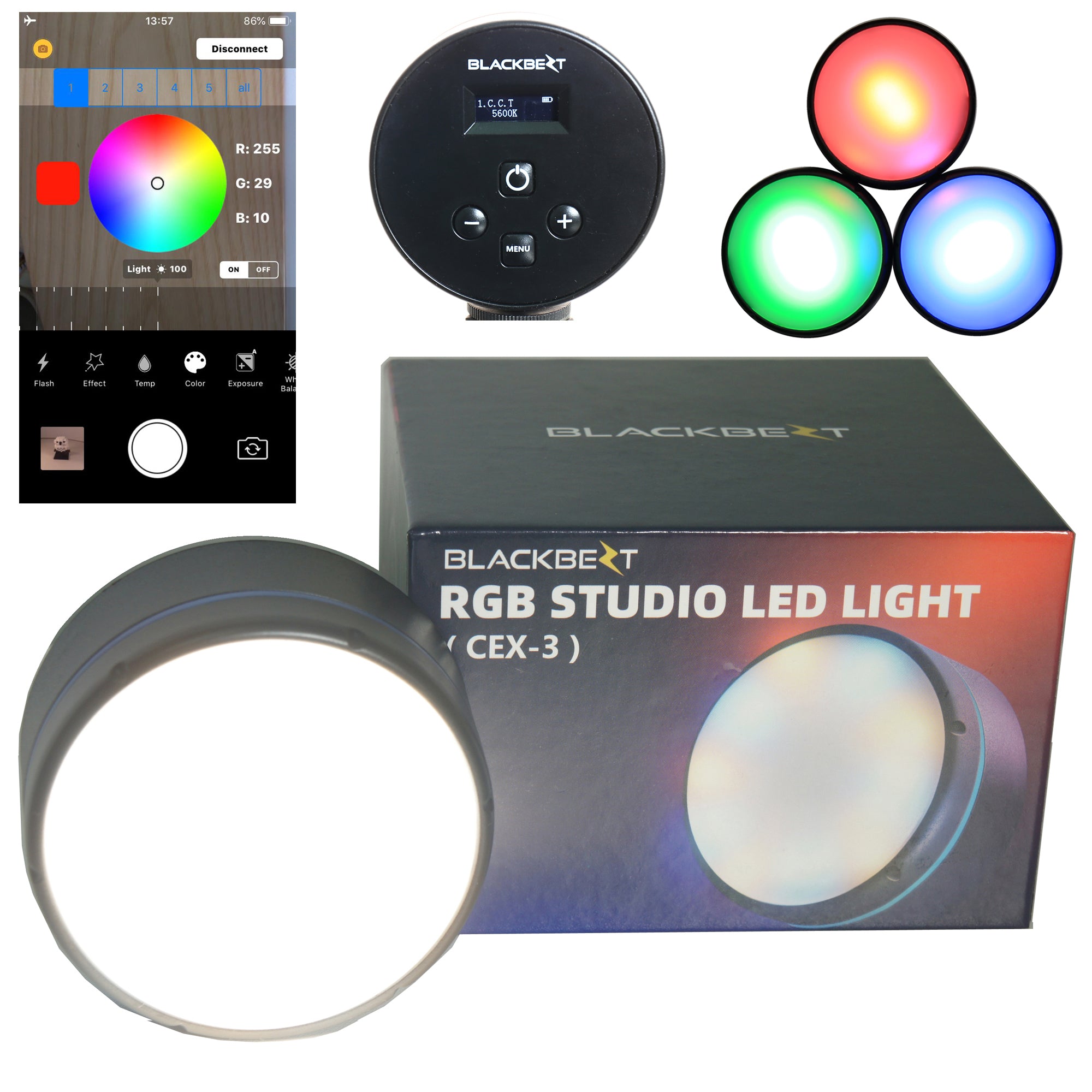 Blackbezt CEX3 mini RGB LED Light - for Film, Studio, Photography